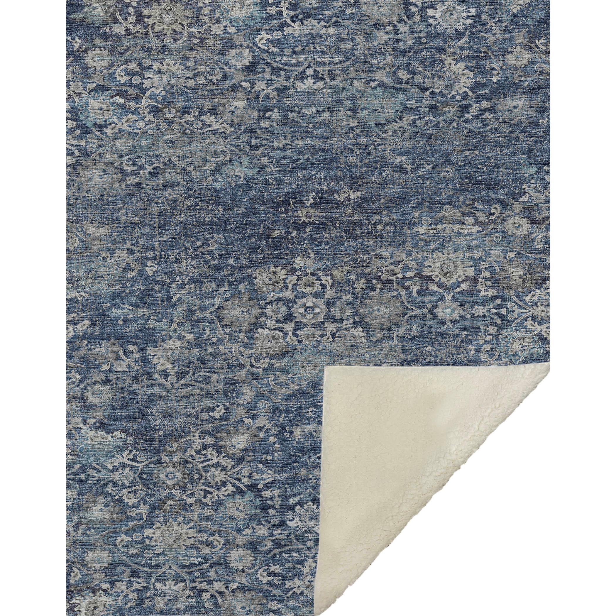 Dalyn Sherpa Blue Polyester Throw