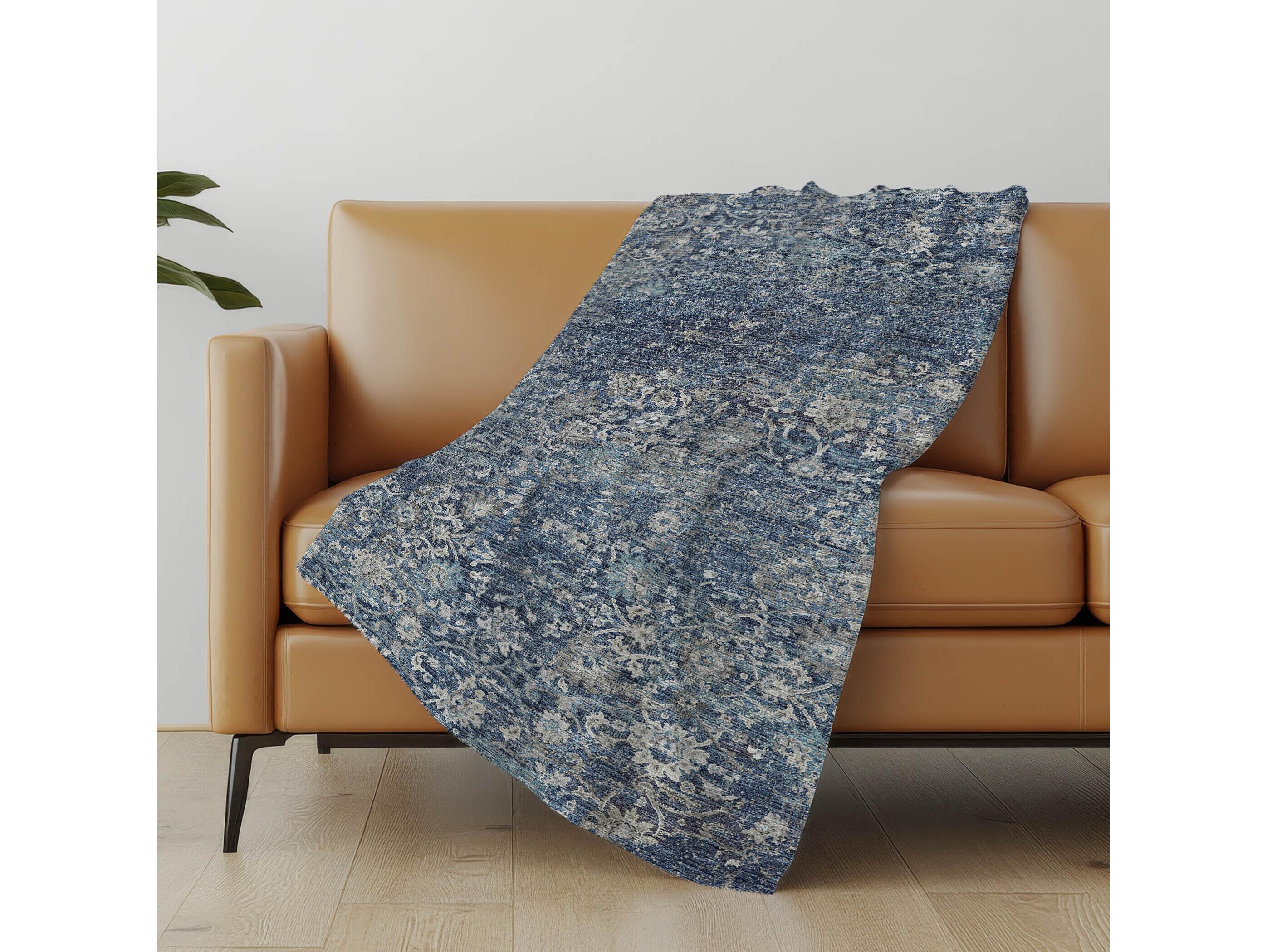 Dalyn Sherpa Blue Polyester Throw