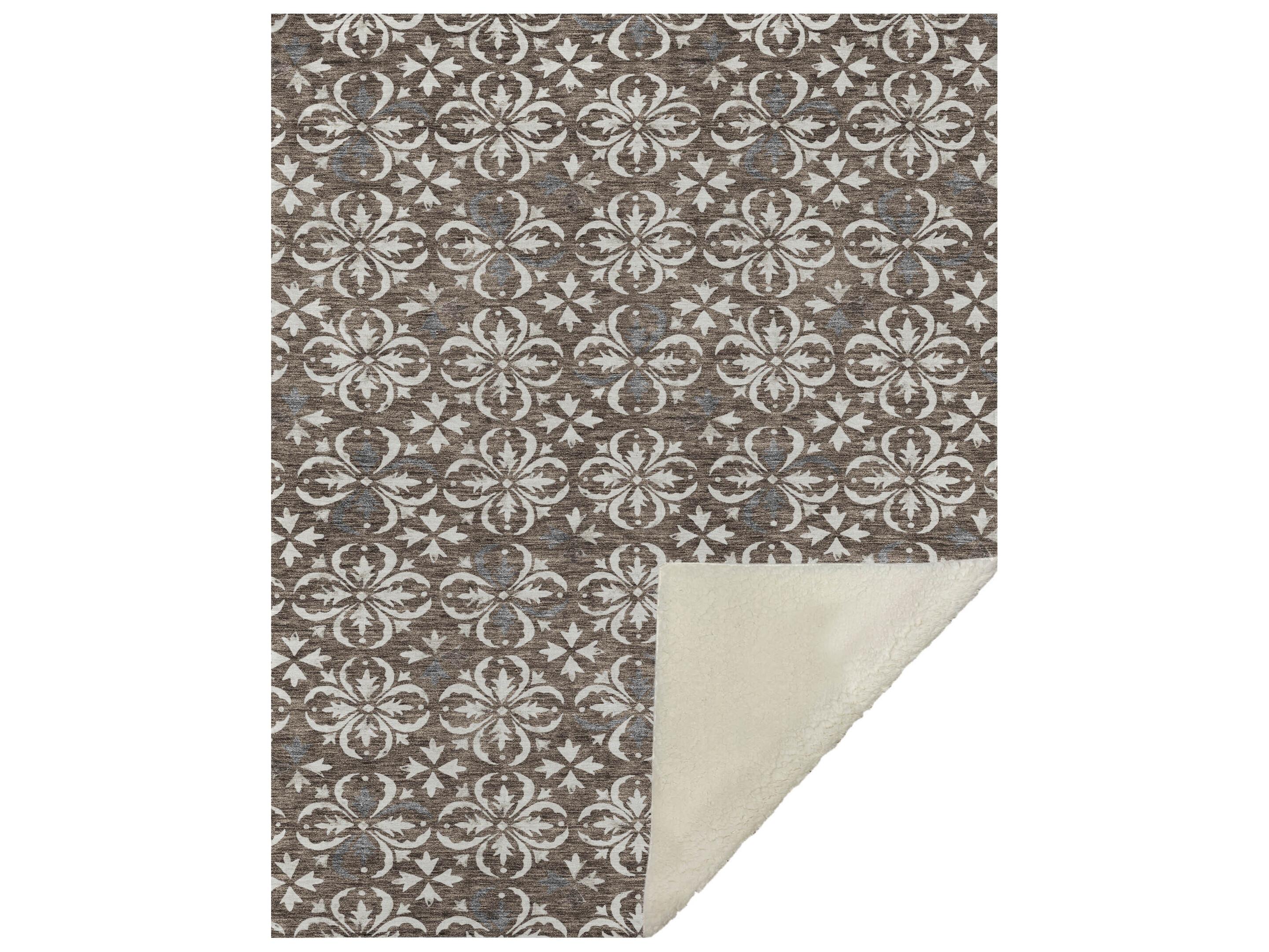 Dalyn Sherpa Brown Polyester Throw