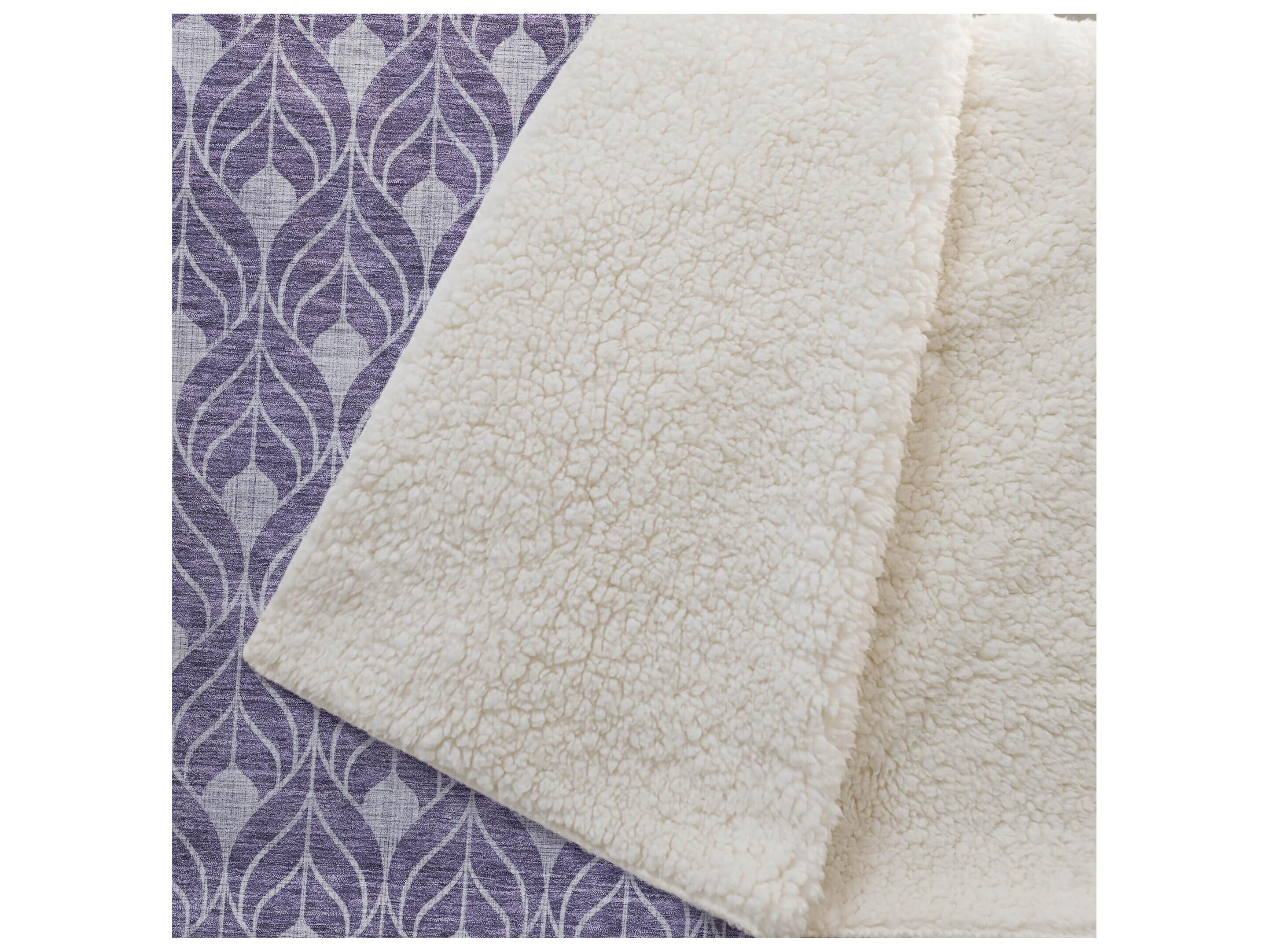 Dalyn Sherpa Purple Polyester Throw