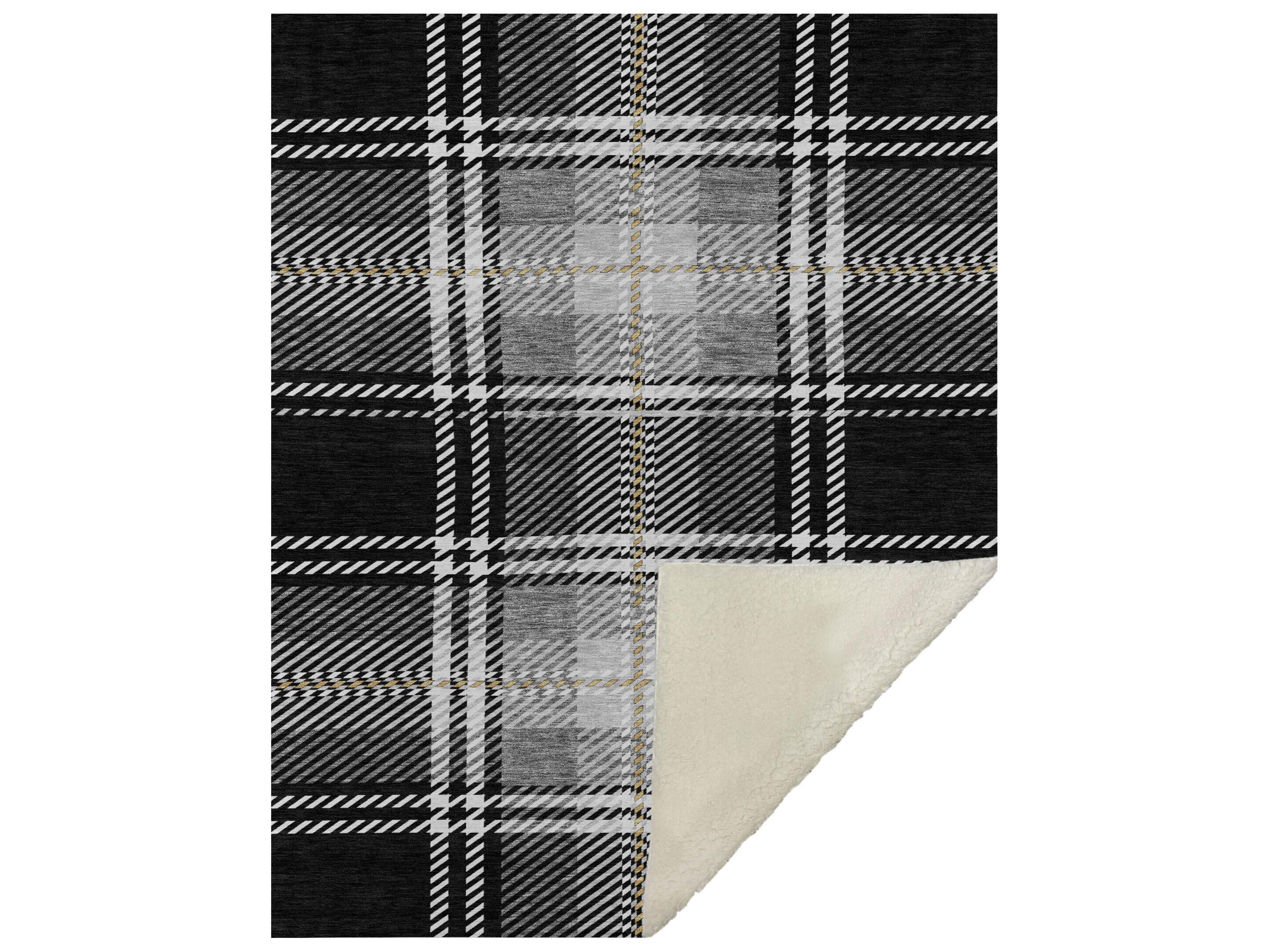 Dalyn Sherpa Black Polyester Throw