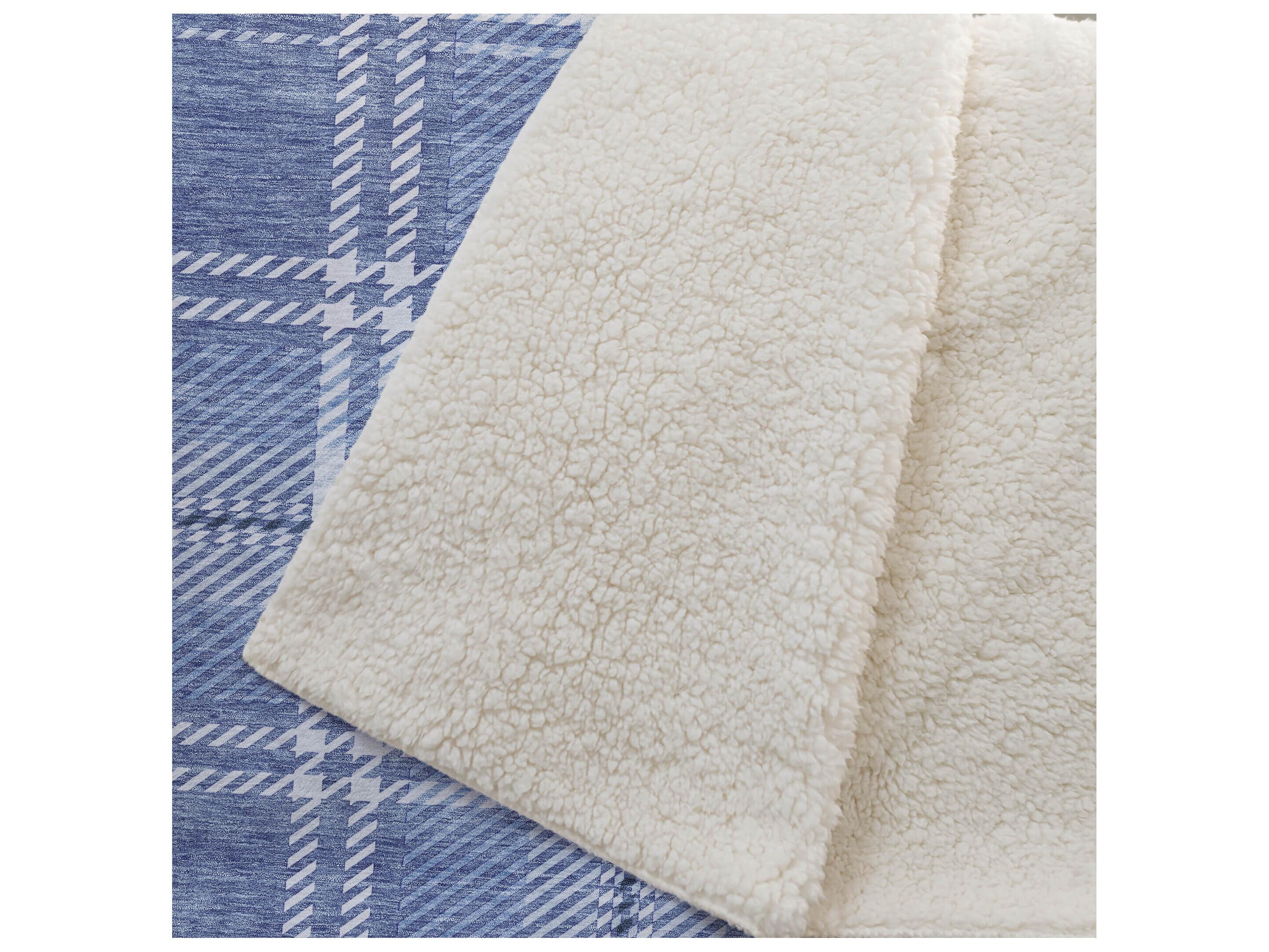 Dalyn Sherpa Blue Polyester Throw