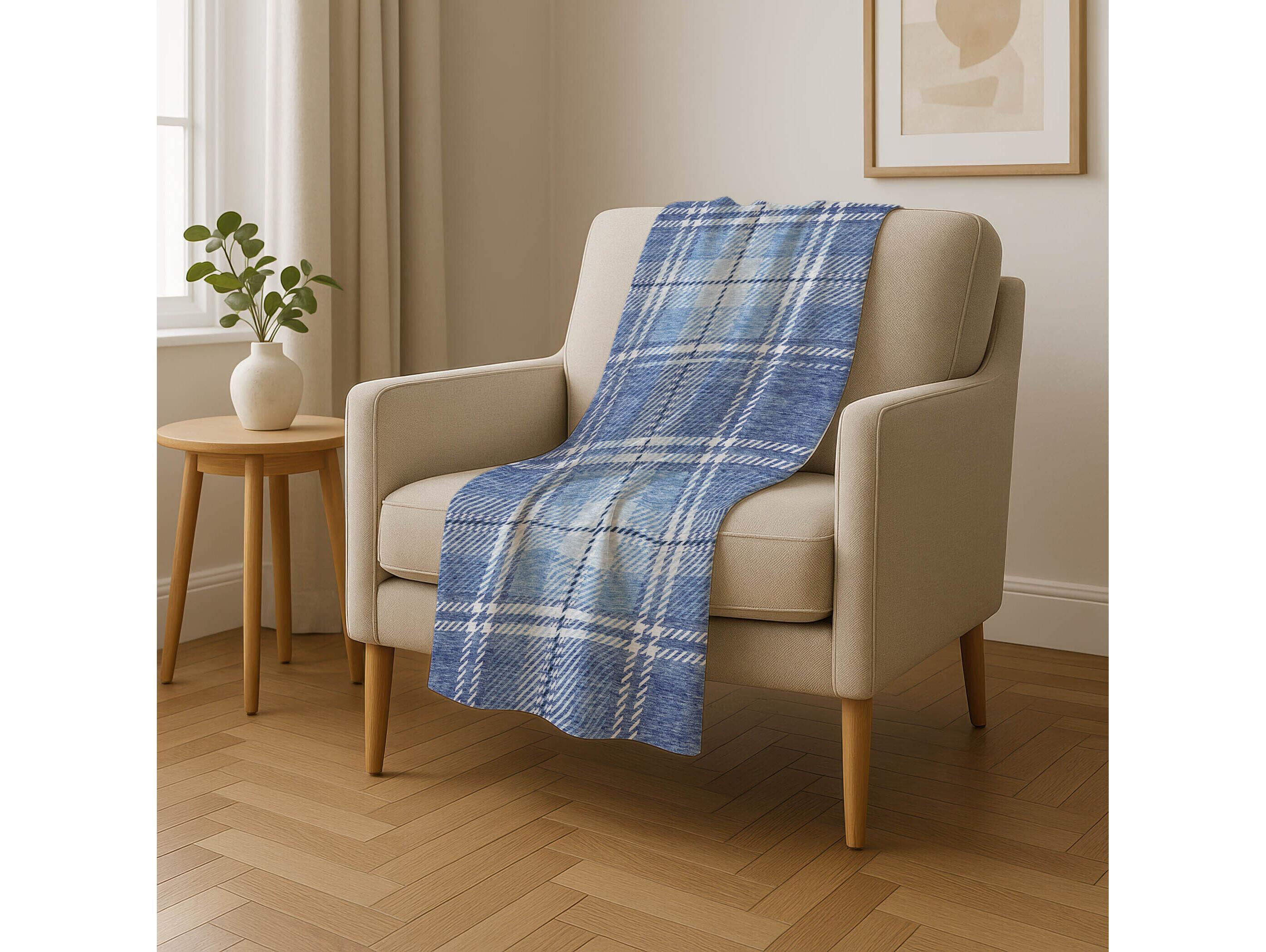 Dalyn Sherpa Blue Polyester Throw