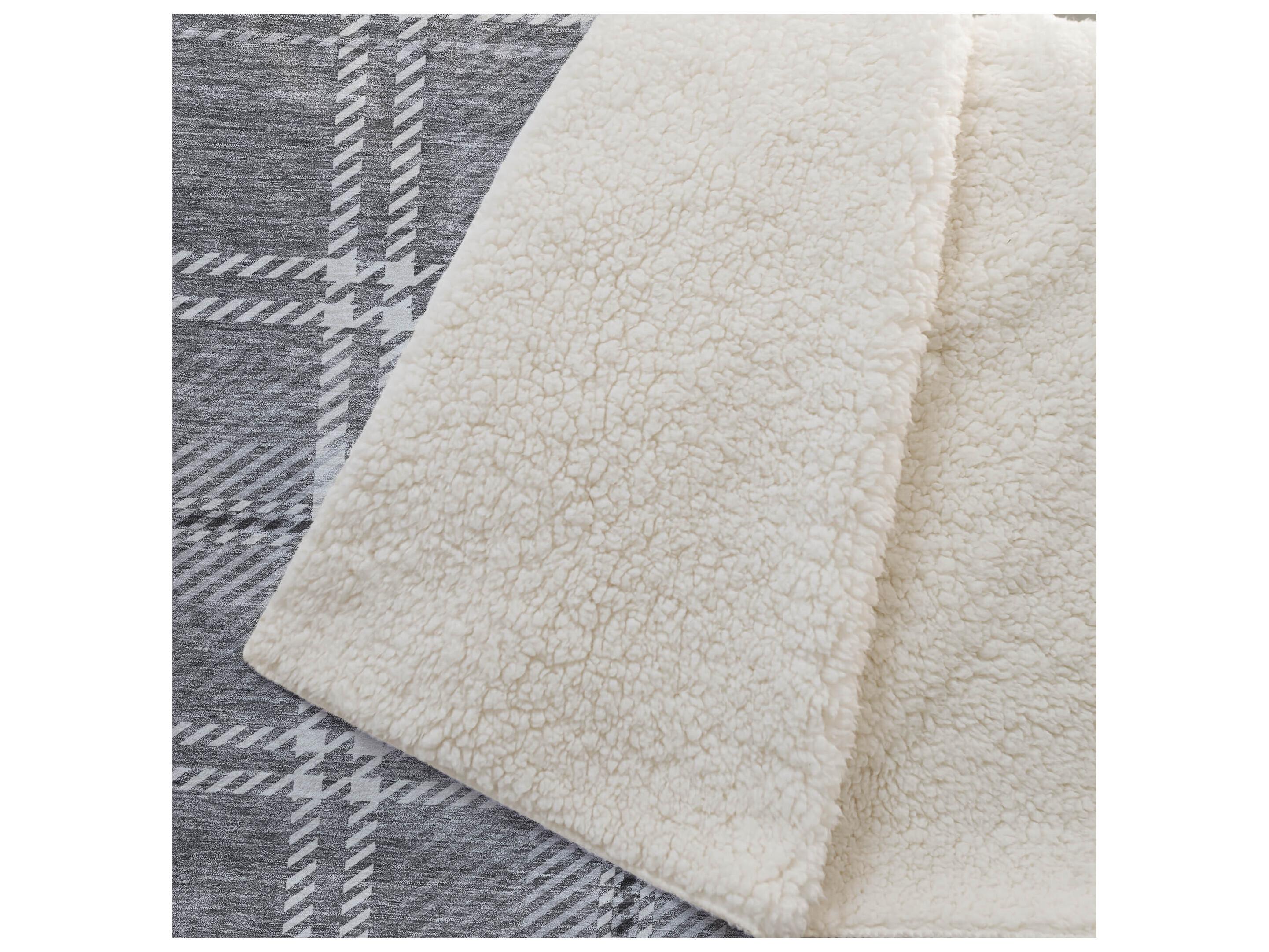 Dalyn Sherpa Gray Polyester Throw