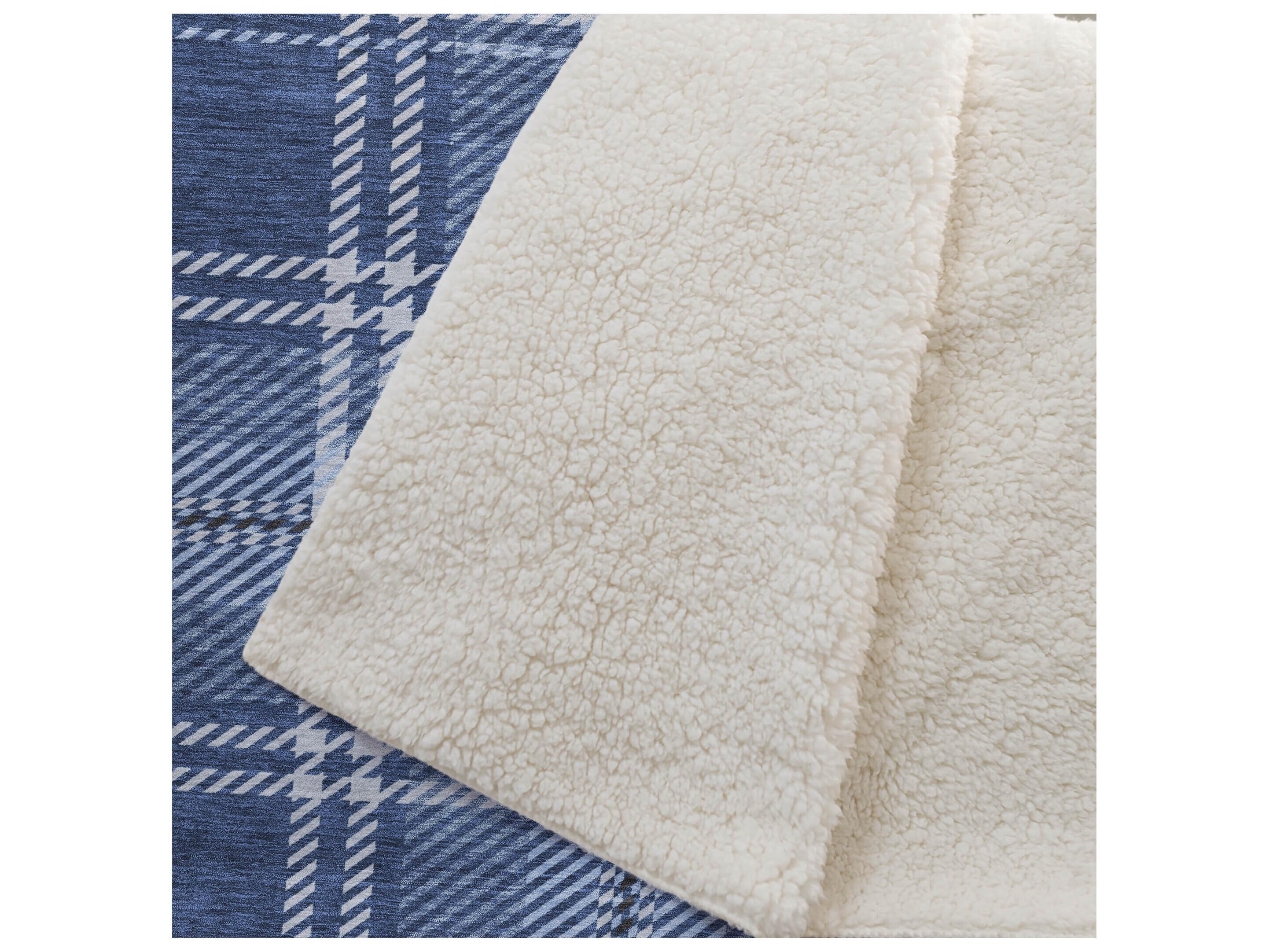 Dalyn Sherpa Blue Polyester Throw
