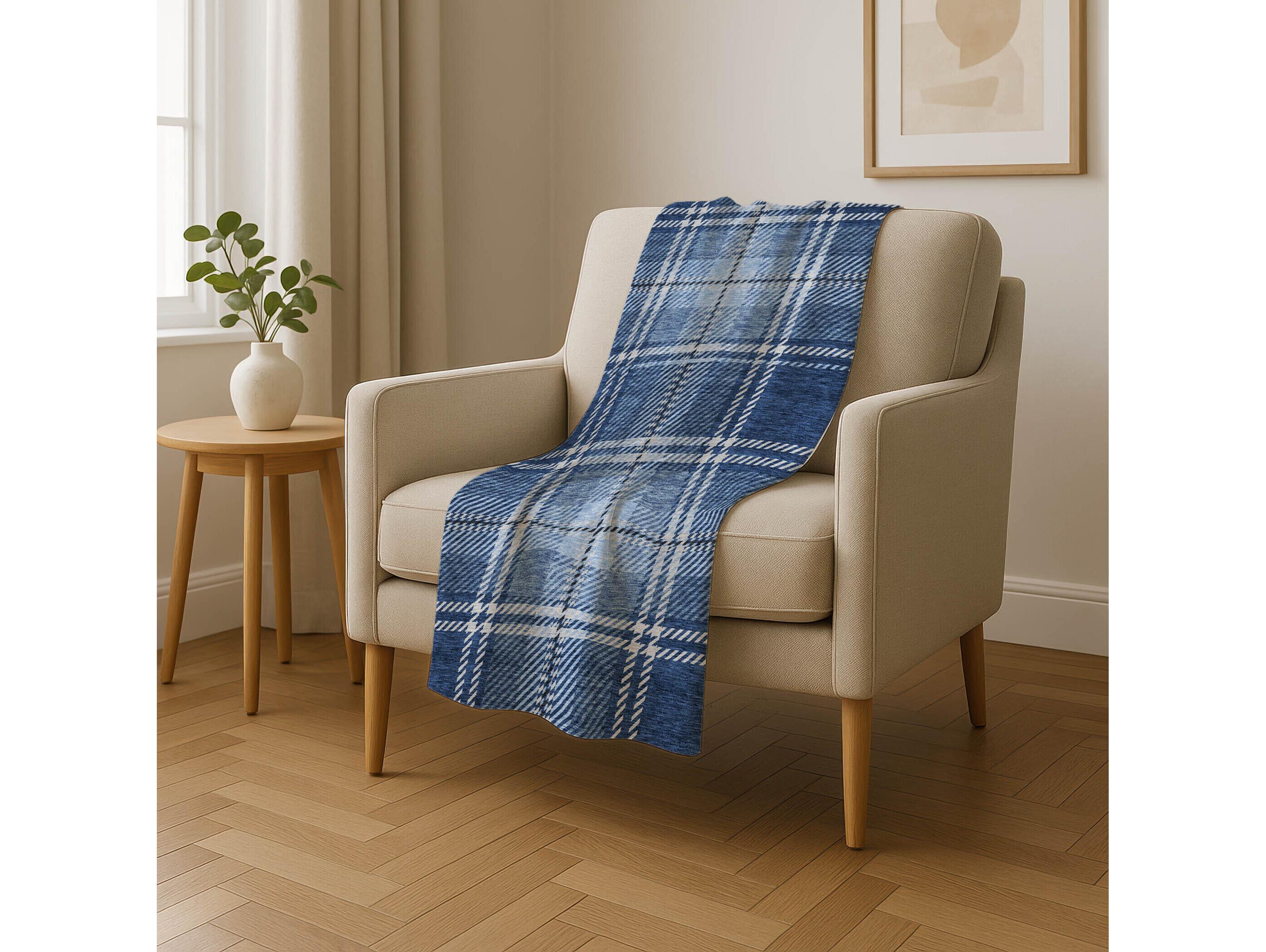 Dalyn Sherpa Blue Polyester Throw