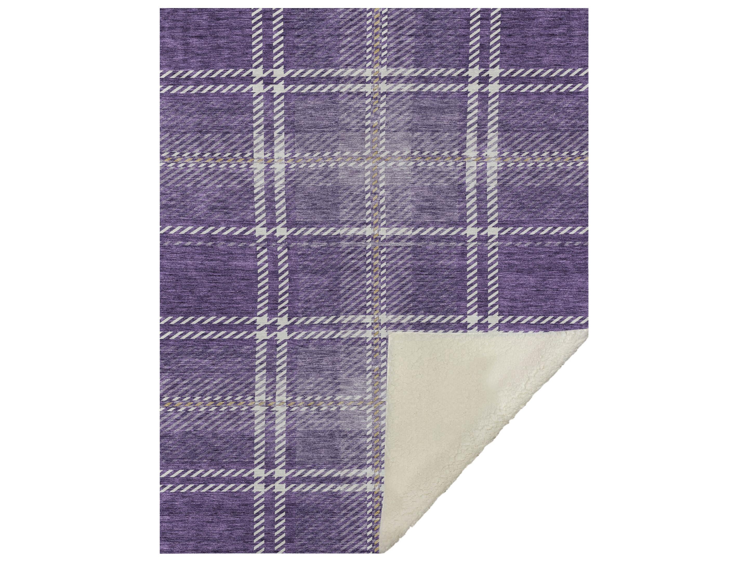 Dalyn Sherpa Purple Polyester Throw
