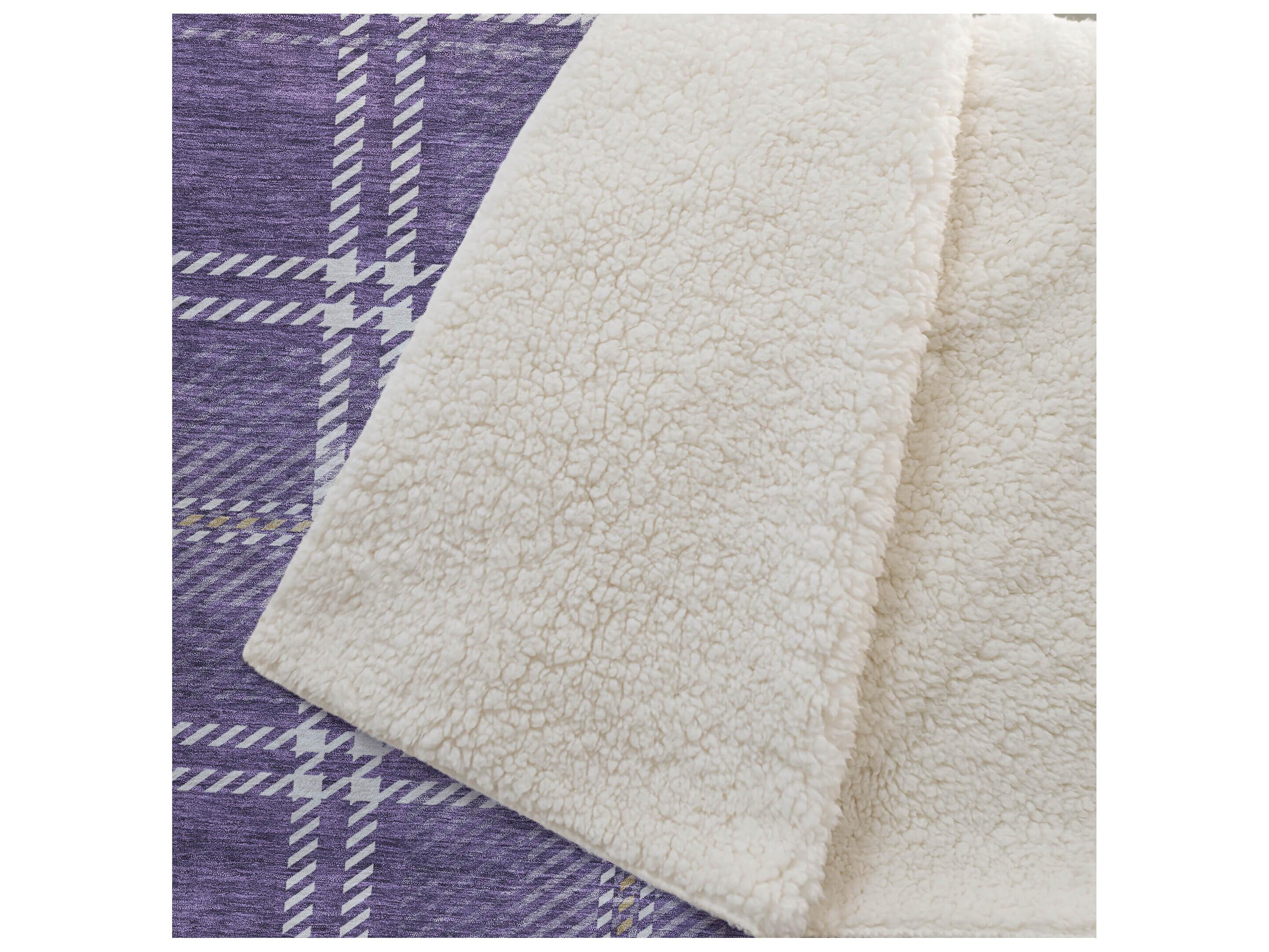 Dalyn Sherpa Purple Polyester Throw