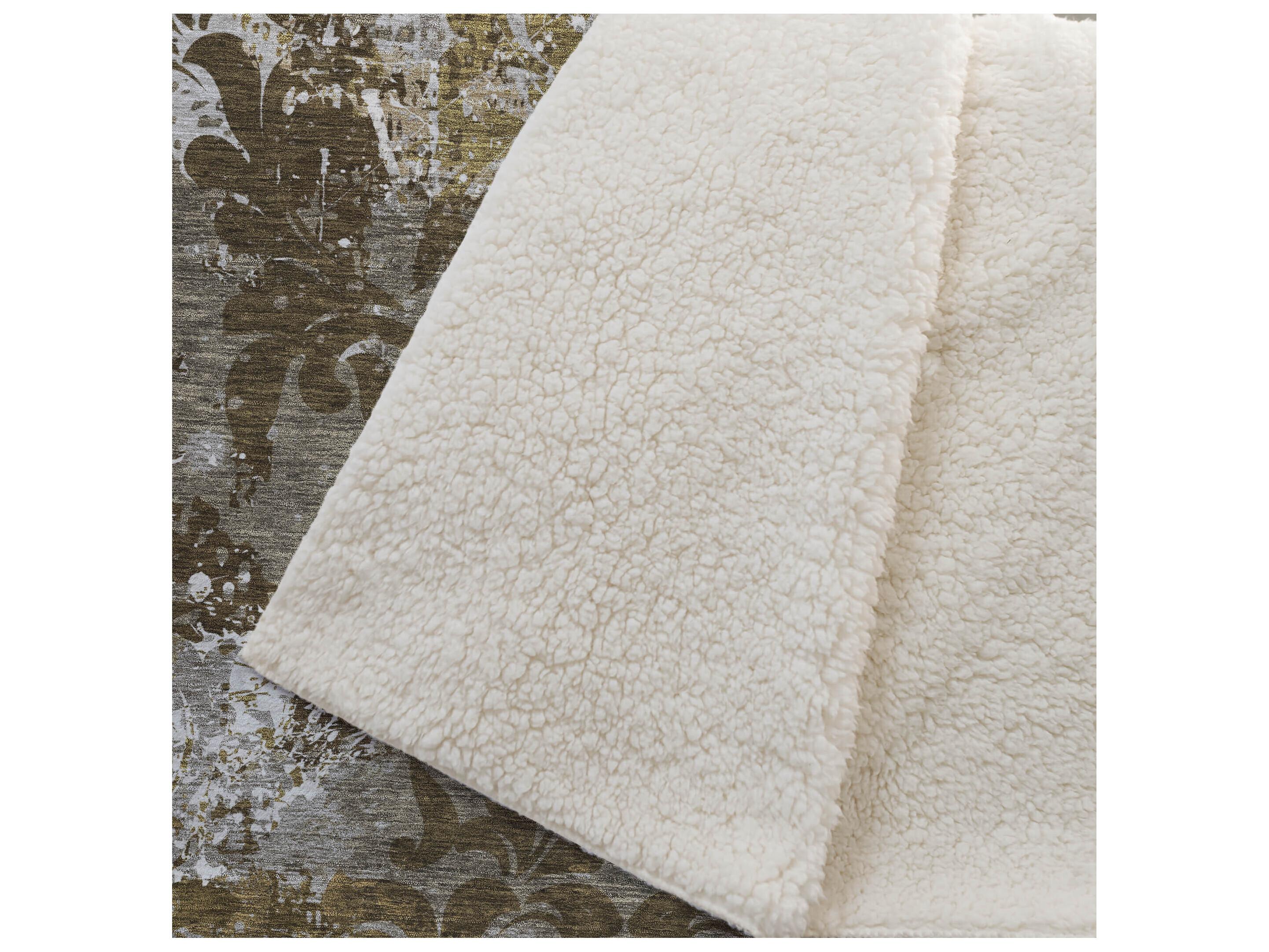 Dalyn Sherpa Brown Polyester Throw