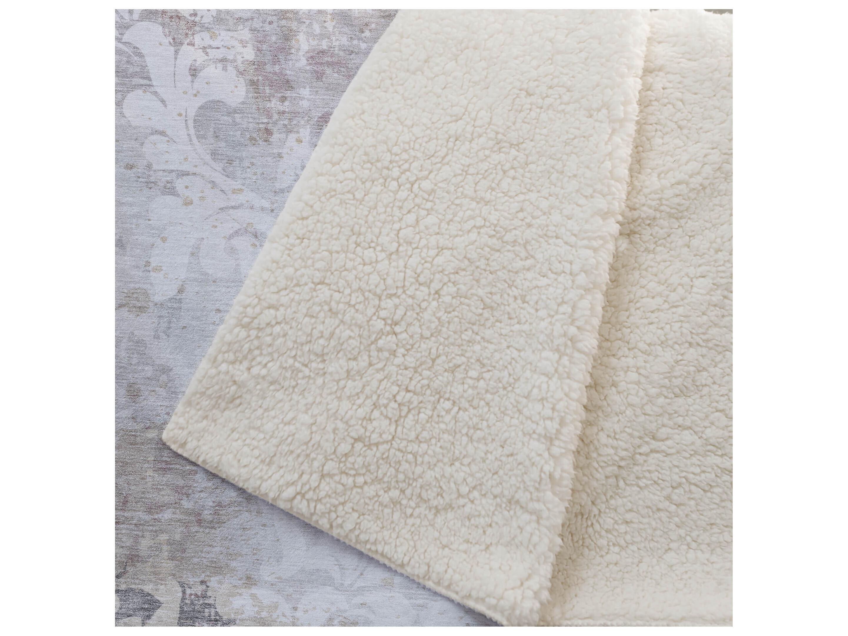 Dalyn Sherpa Ivory Polyester Throw