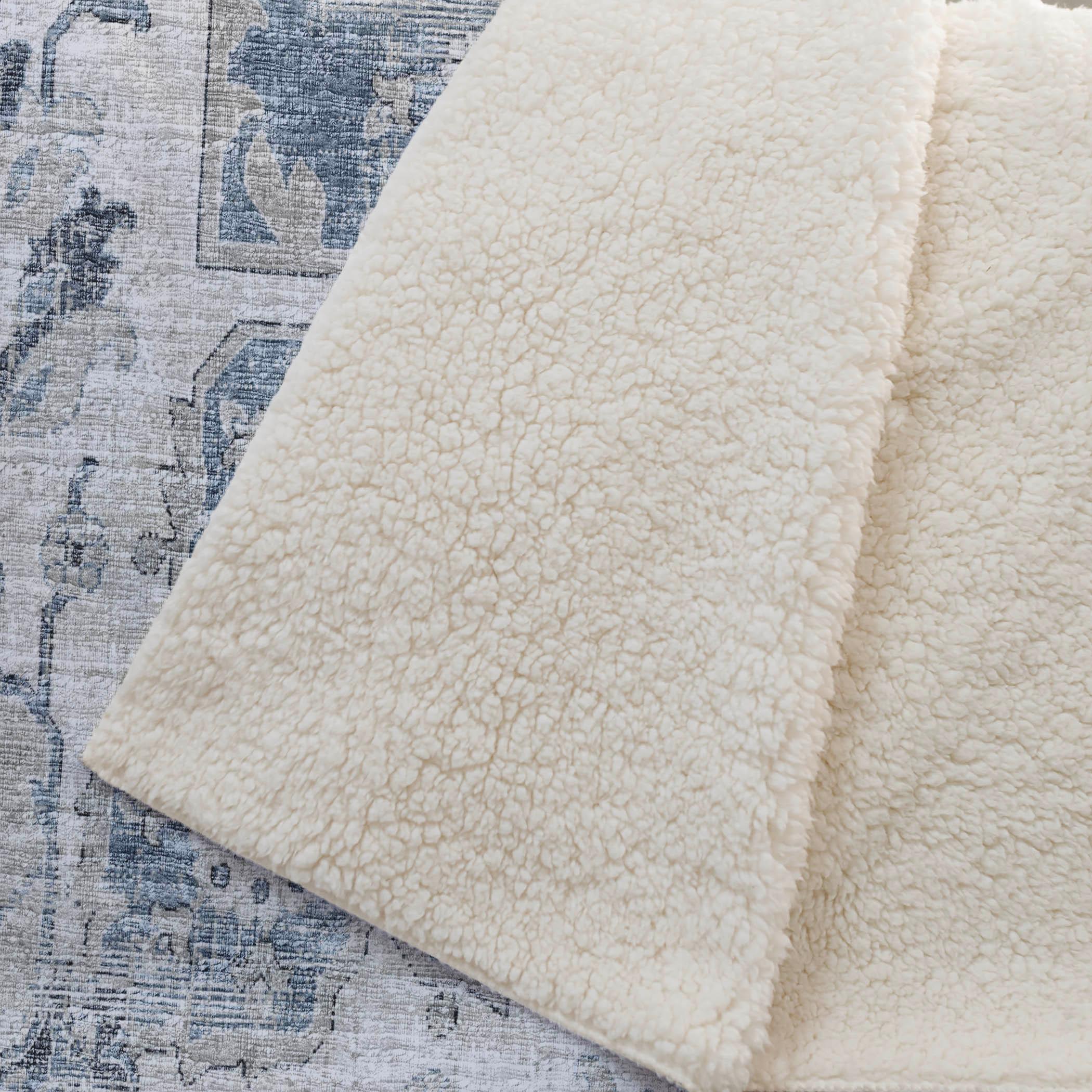 Dalyn Sherpa Blue Polyester Throw