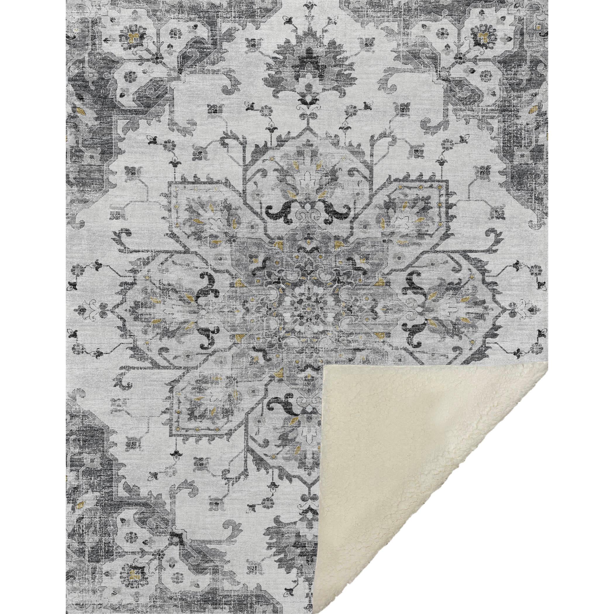 Dalyn Sherpa Gray Polyester Throw