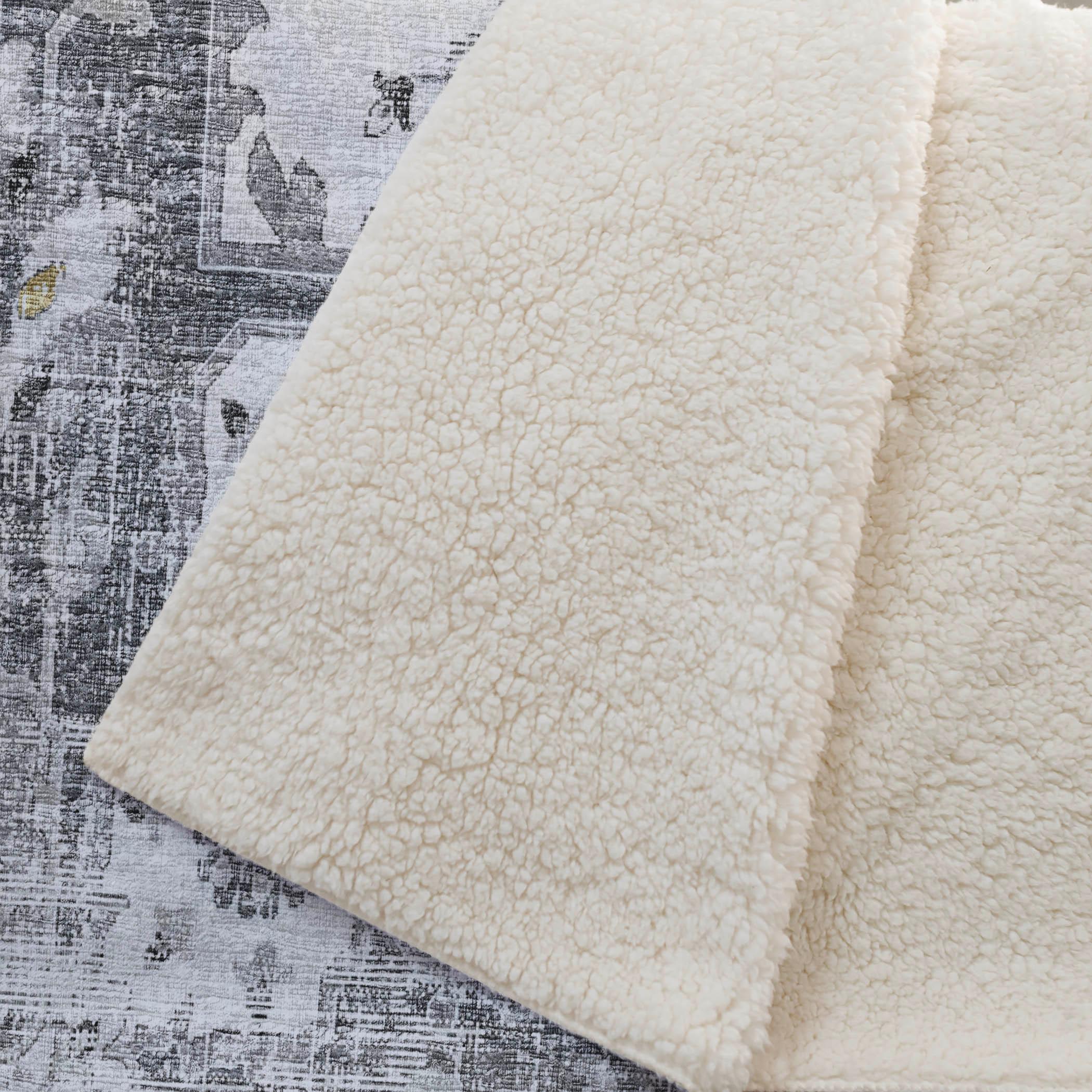 Dalyn Sherpa Gray Polyester Throw