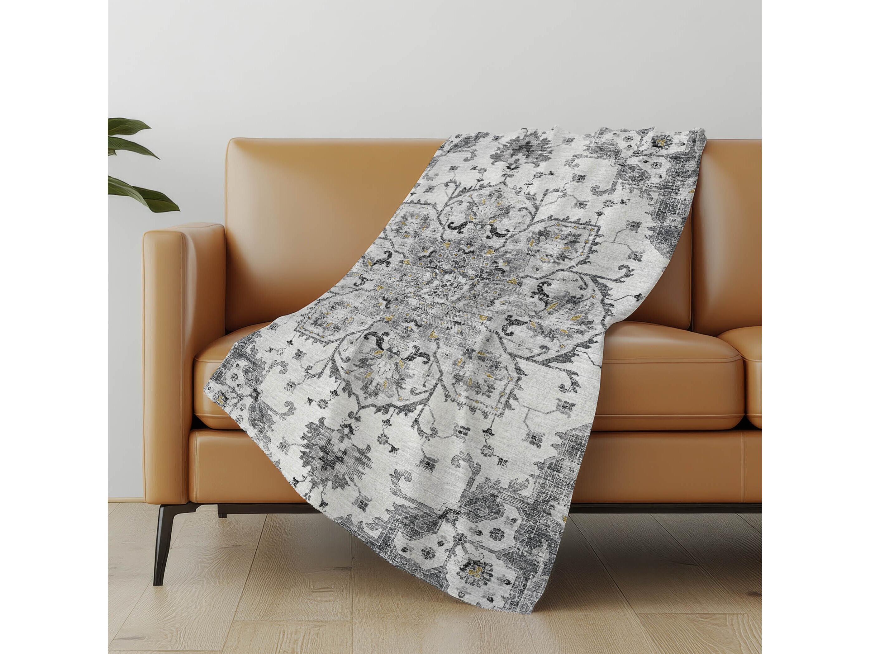 Dalyn Sherpa Gray Polyester Throw