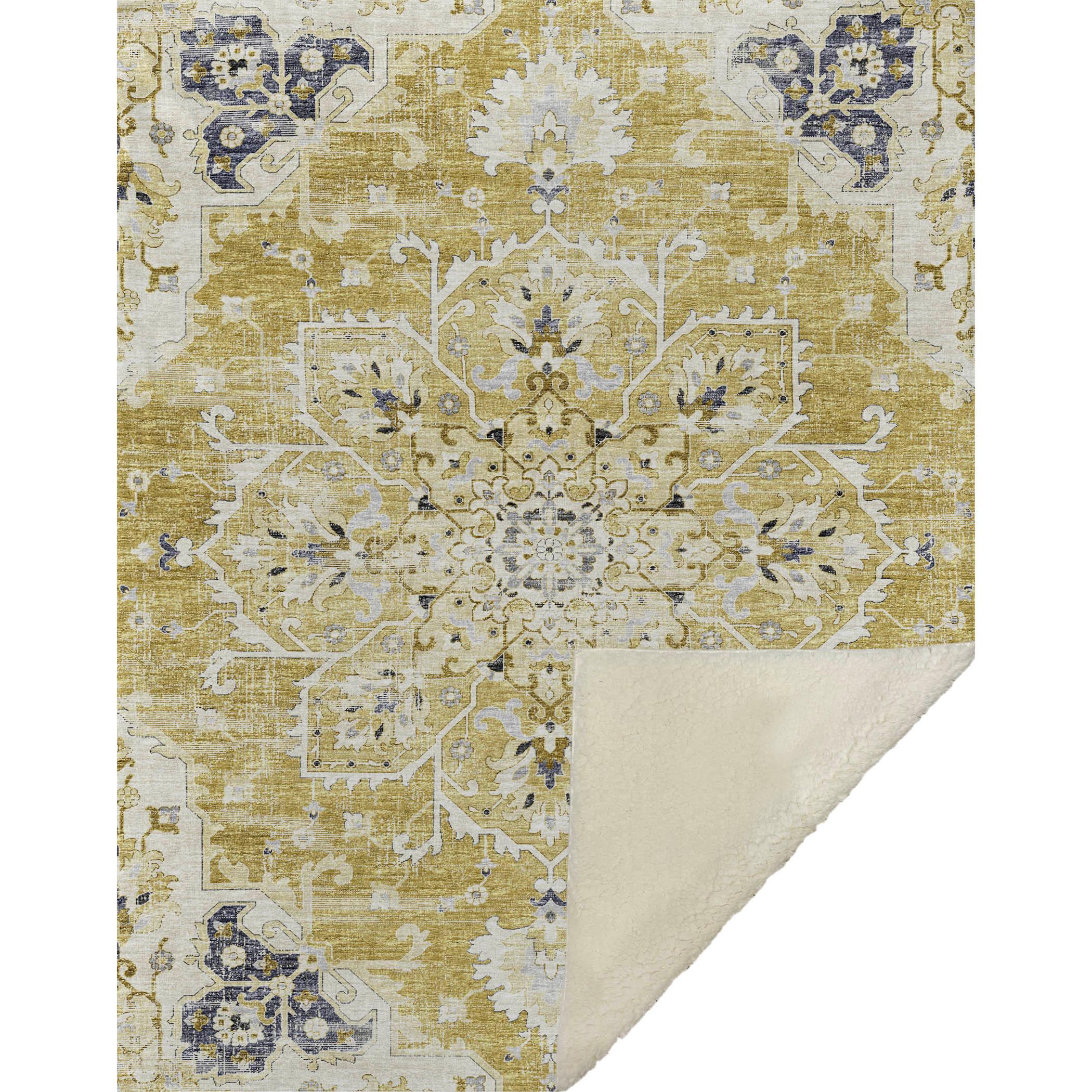 Dalyn Sherpa Yellow Polyester Throw