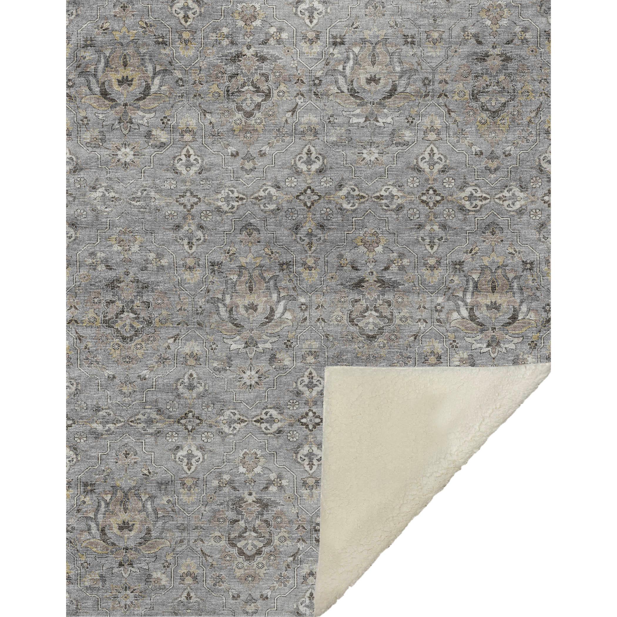 Dalyn Sherpa Gray Polyester Throw