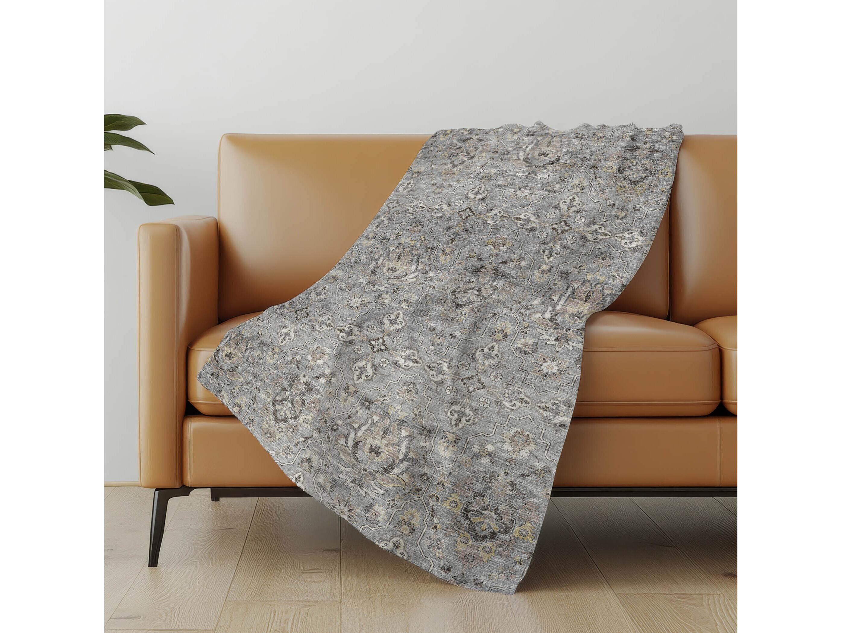 Dalyn Sherpa Gray Polyester Throw