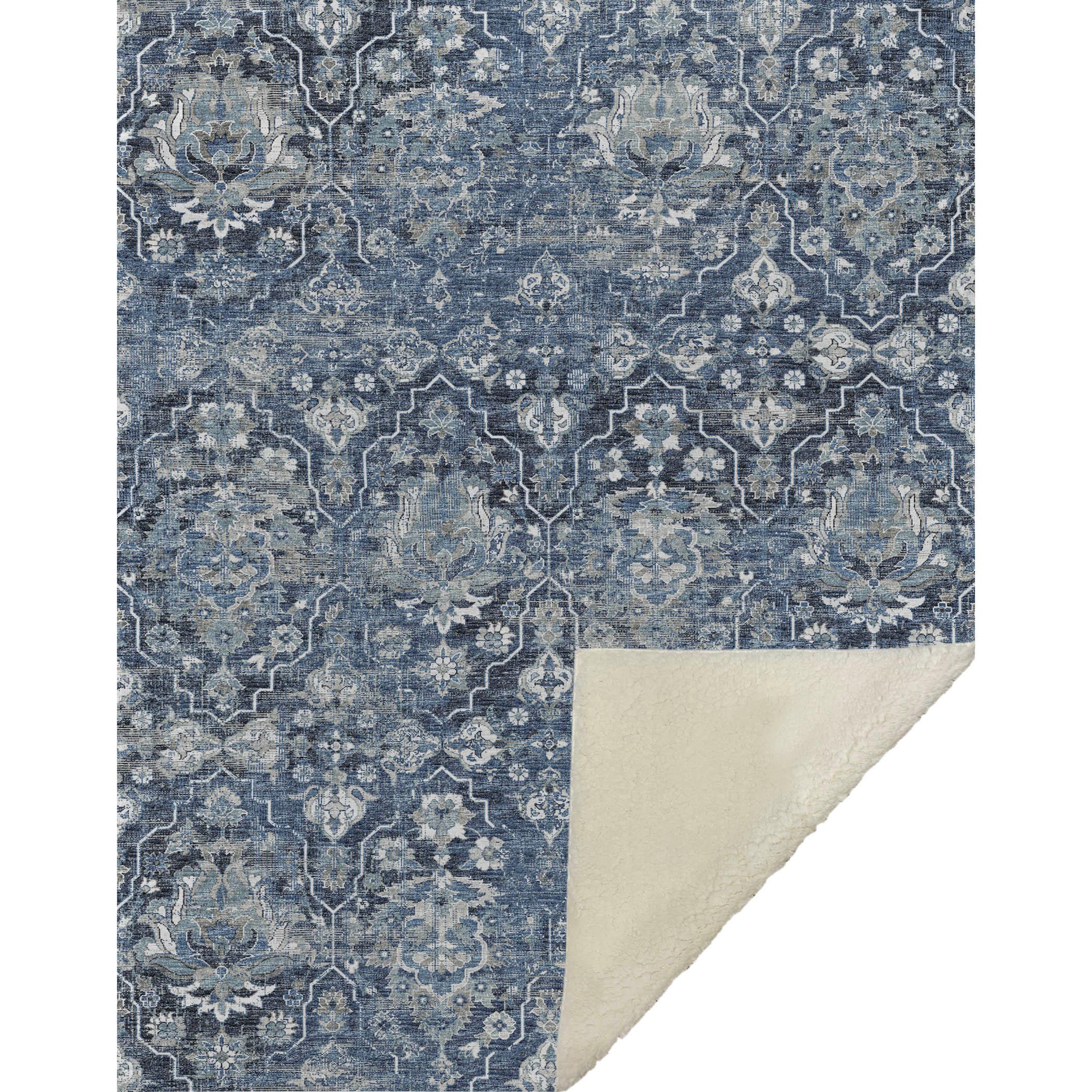 Dalyn Sherpa Blue Polyester Throw