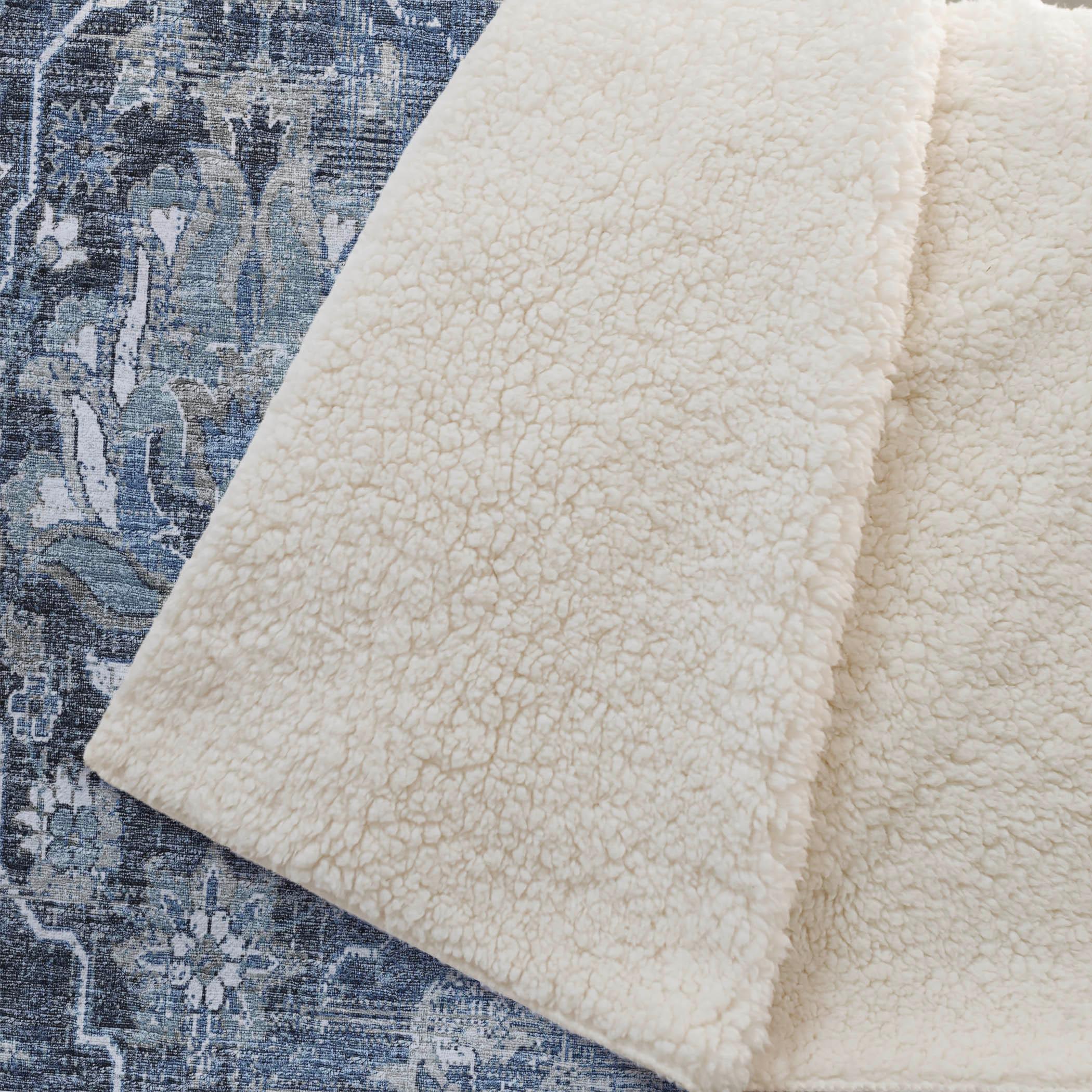 Dalyn Sherpa Blue Polyester Throw