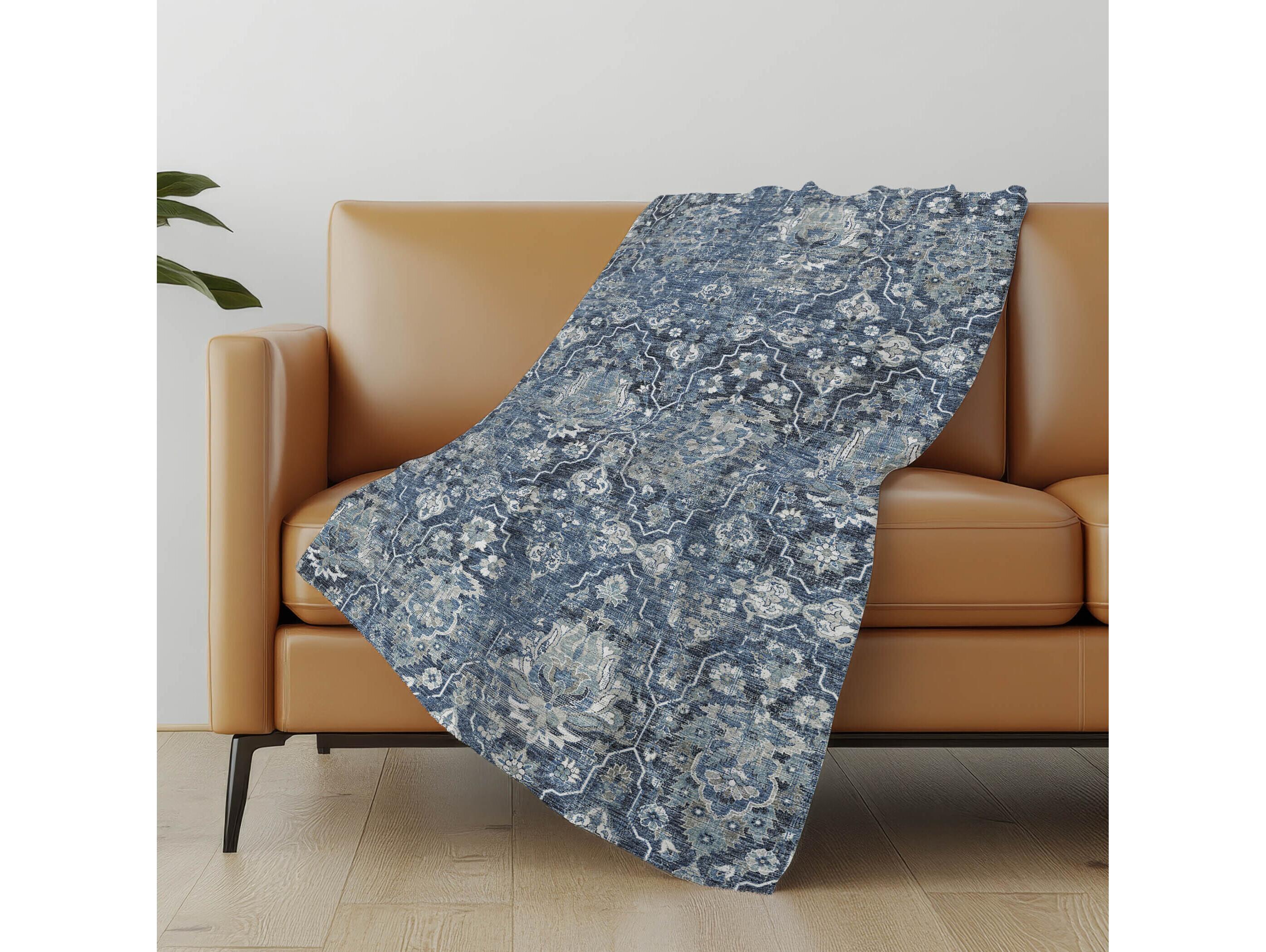 Dalyn Sherpa Blue Polyester Throw