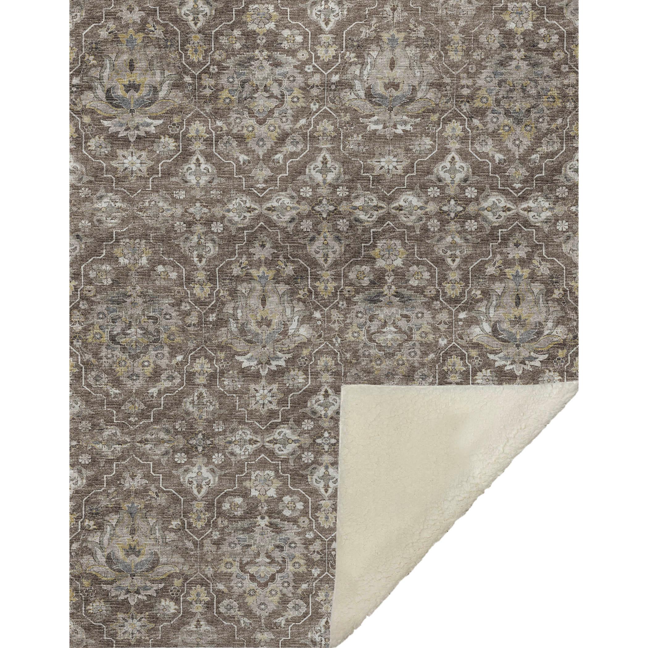 Dalyn Sherpa Brown Polyester Throw