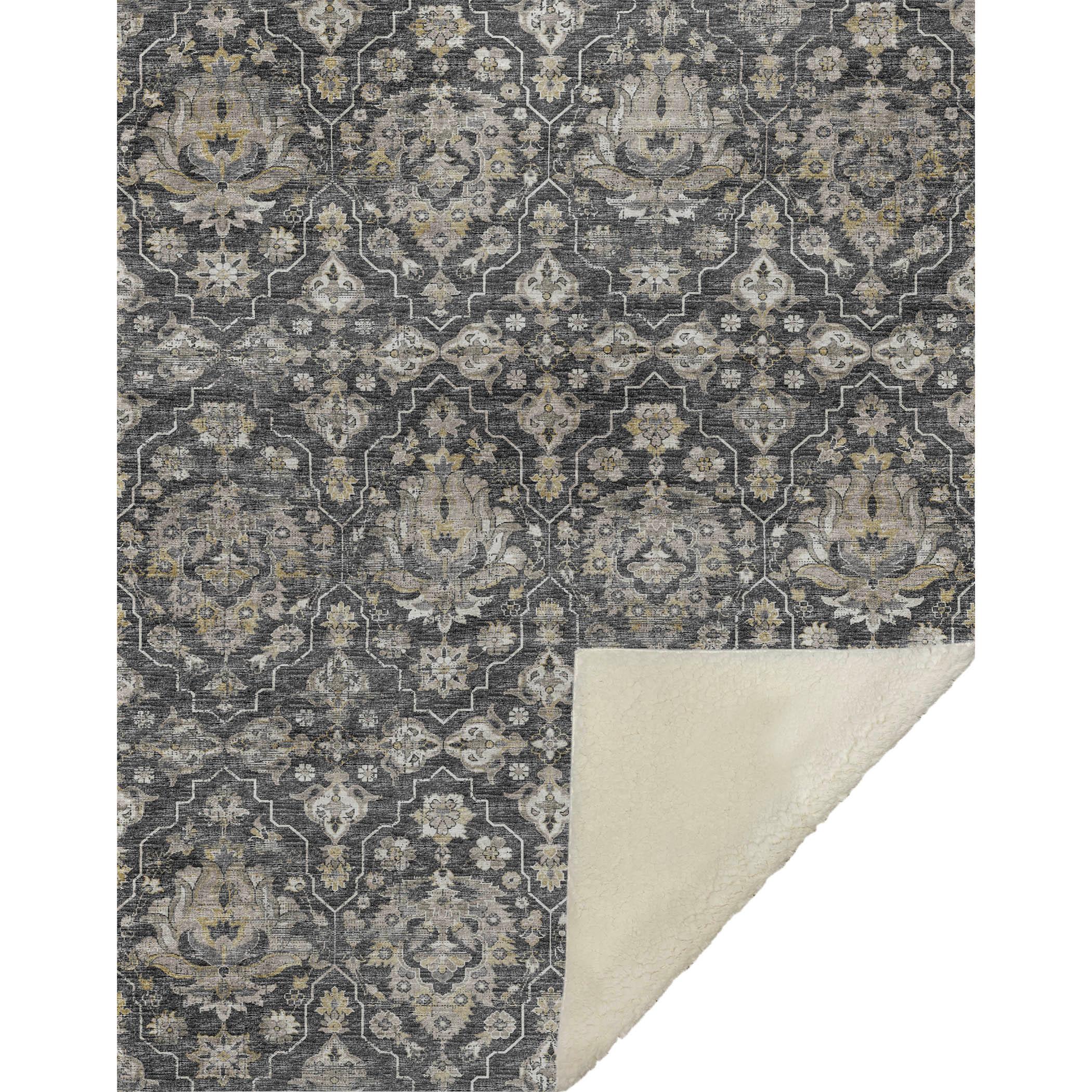 Dalyn Sherpa Gray Polyester Throw