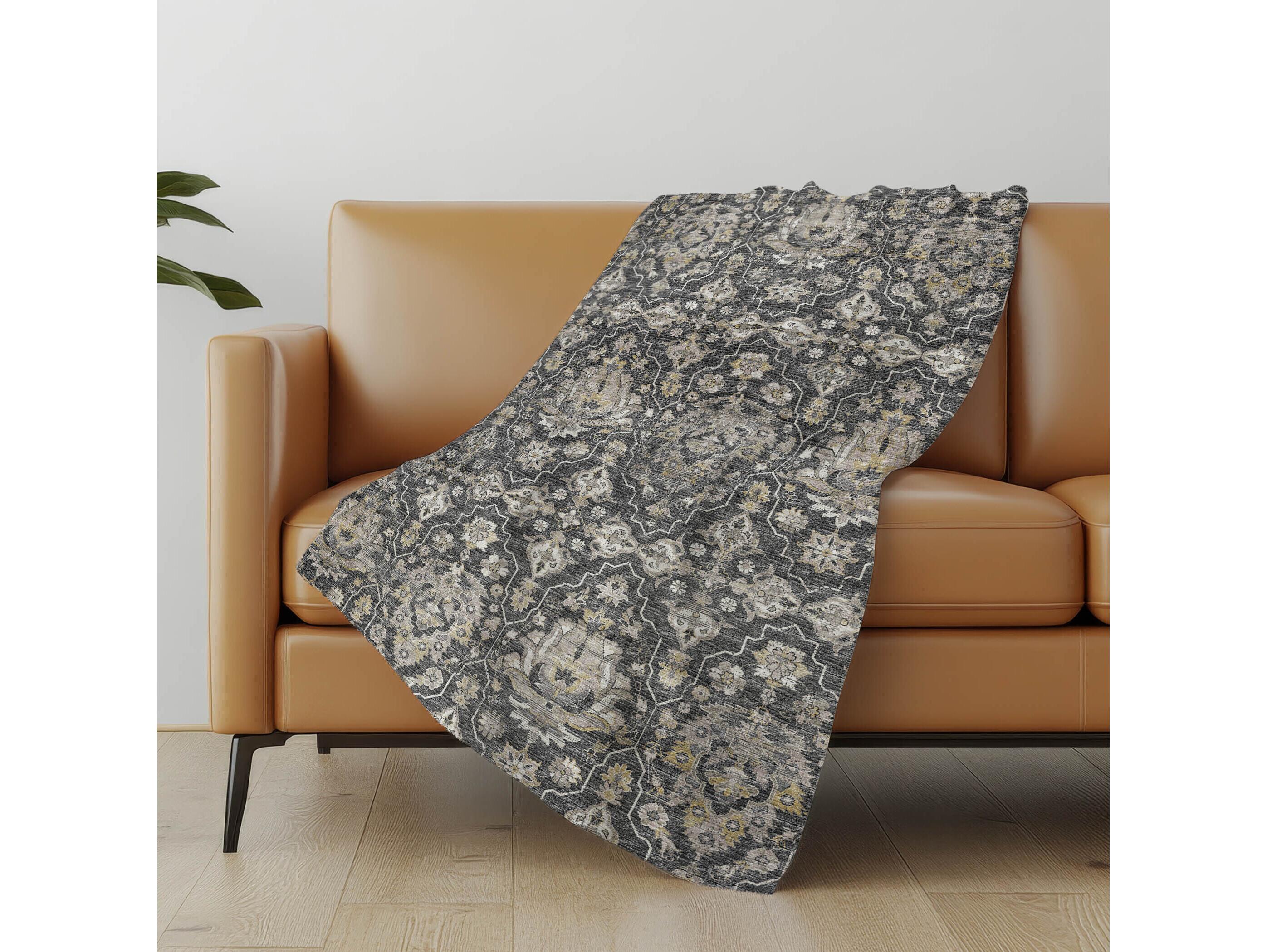 Dalyn Sherpa Gray Polyester Throw