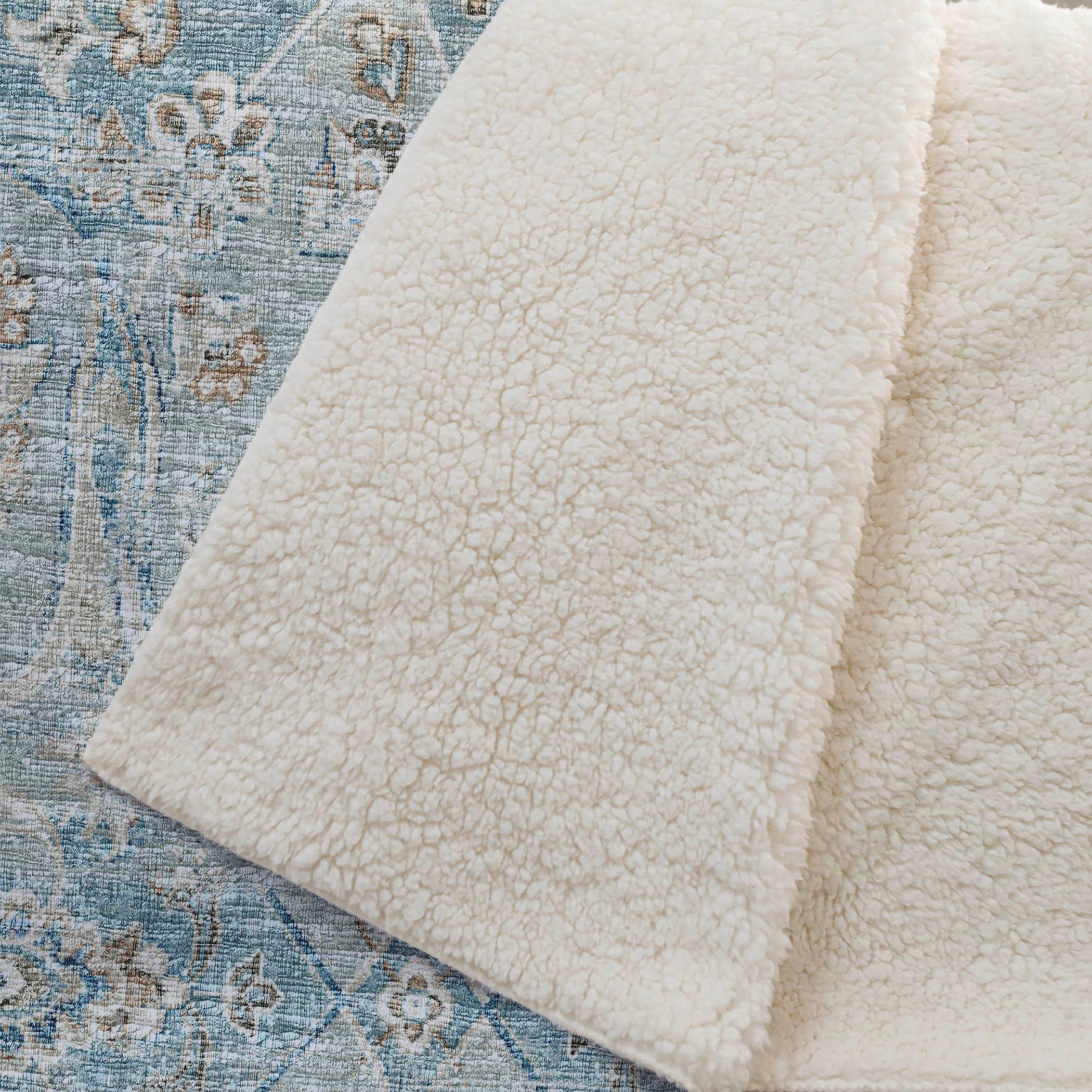 Dalyn Sherpa Blue Polyester Throw