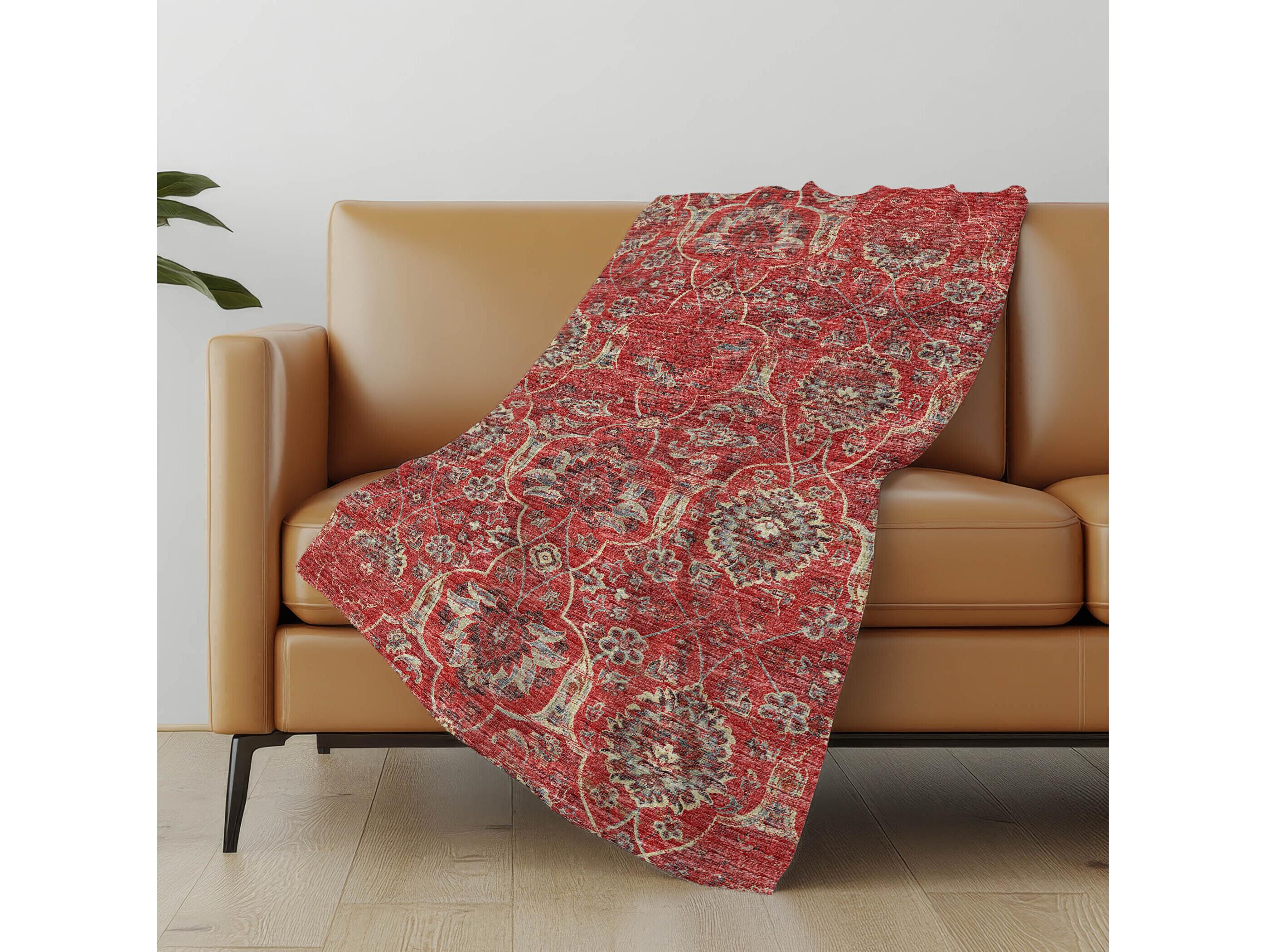 Dalyn Sherpa Red Polyester Throw