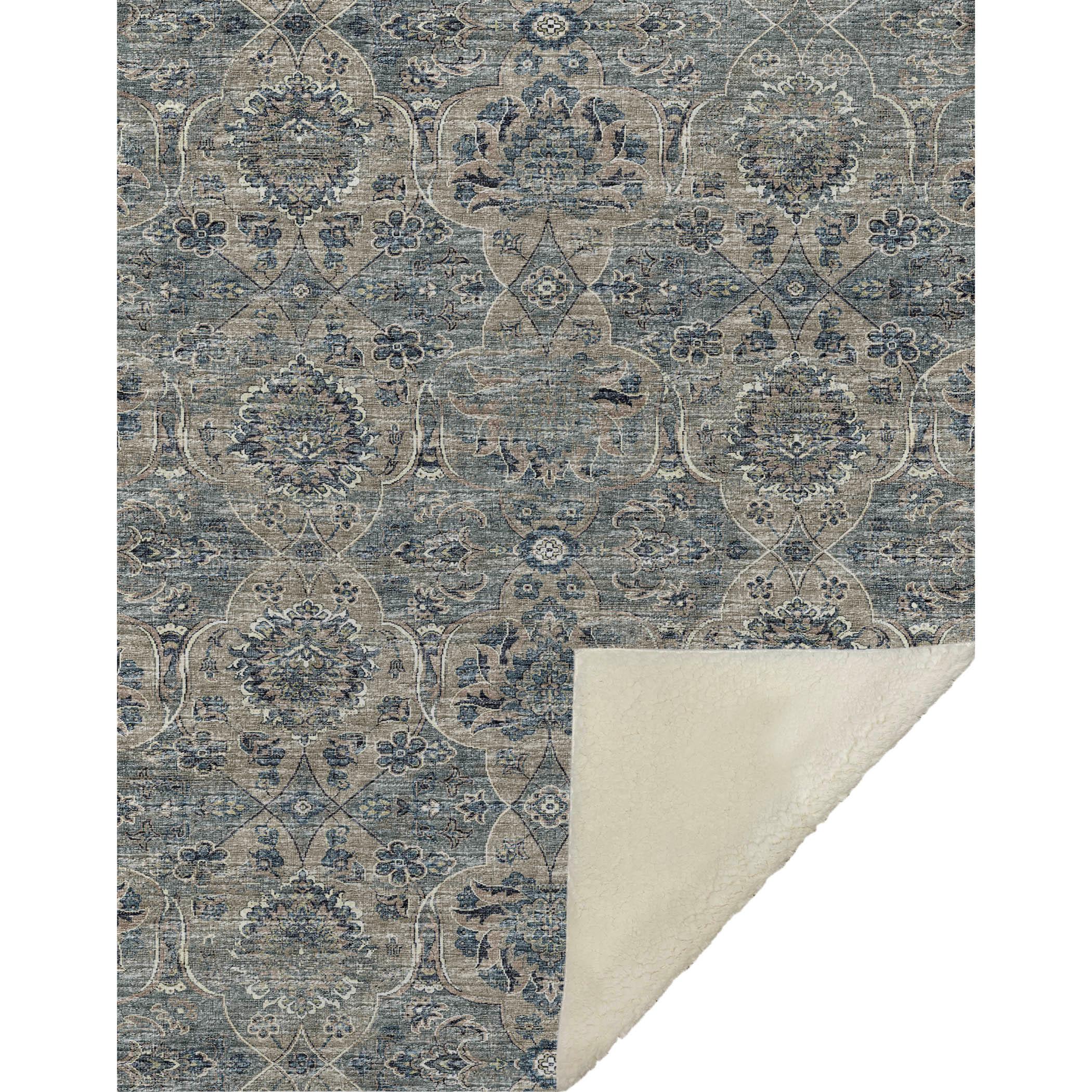 Dalyn Sherpa Blue Polyester Throw