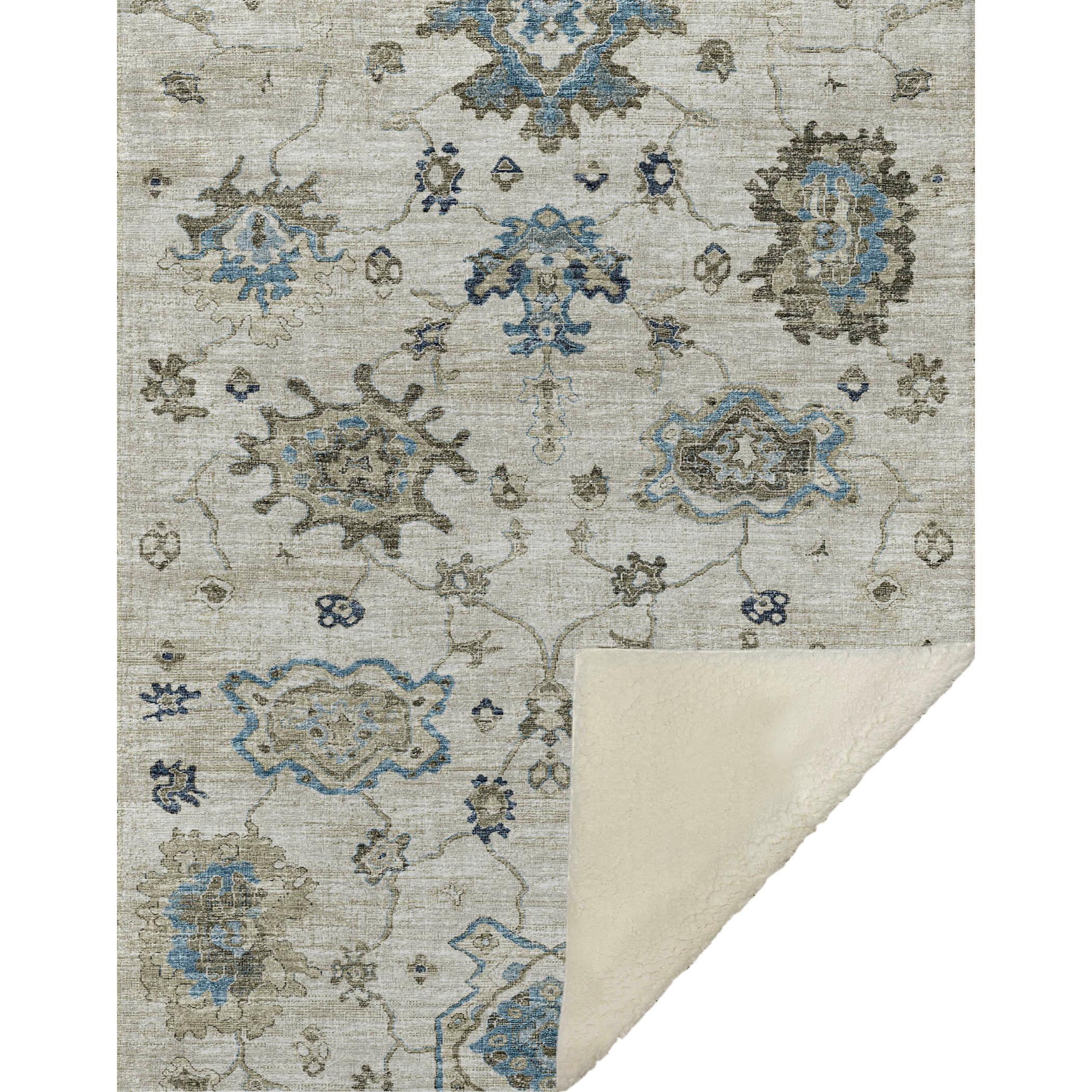 Dalyn Sherpa Blue Polyester Throw