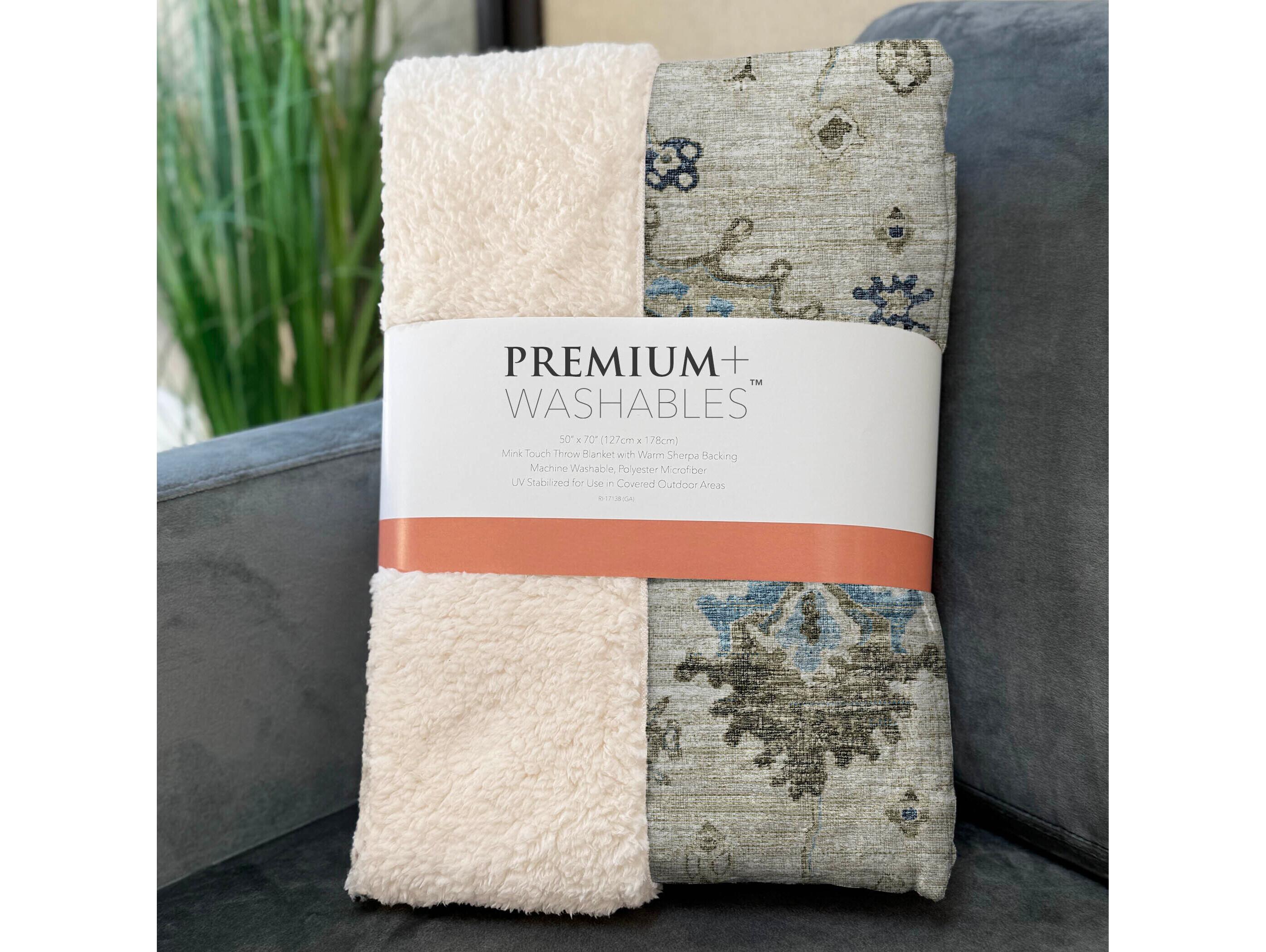 Dalyn Sherpa Blue Polyester Throw