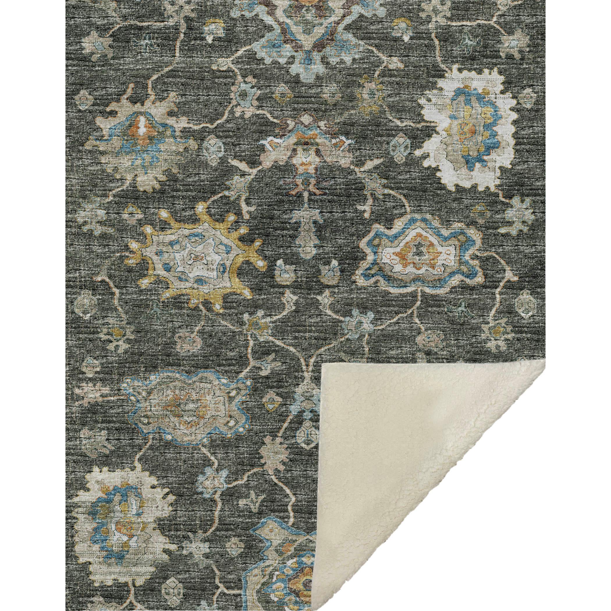 Dalyn Sherpa Green Polyester Throw