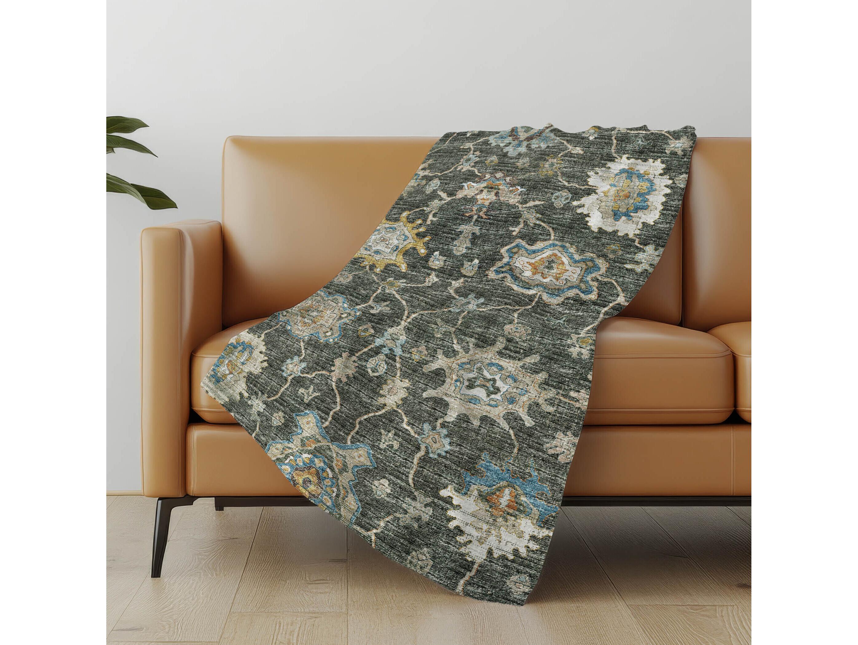 Dalyn Sherpa Green Polyester Throw