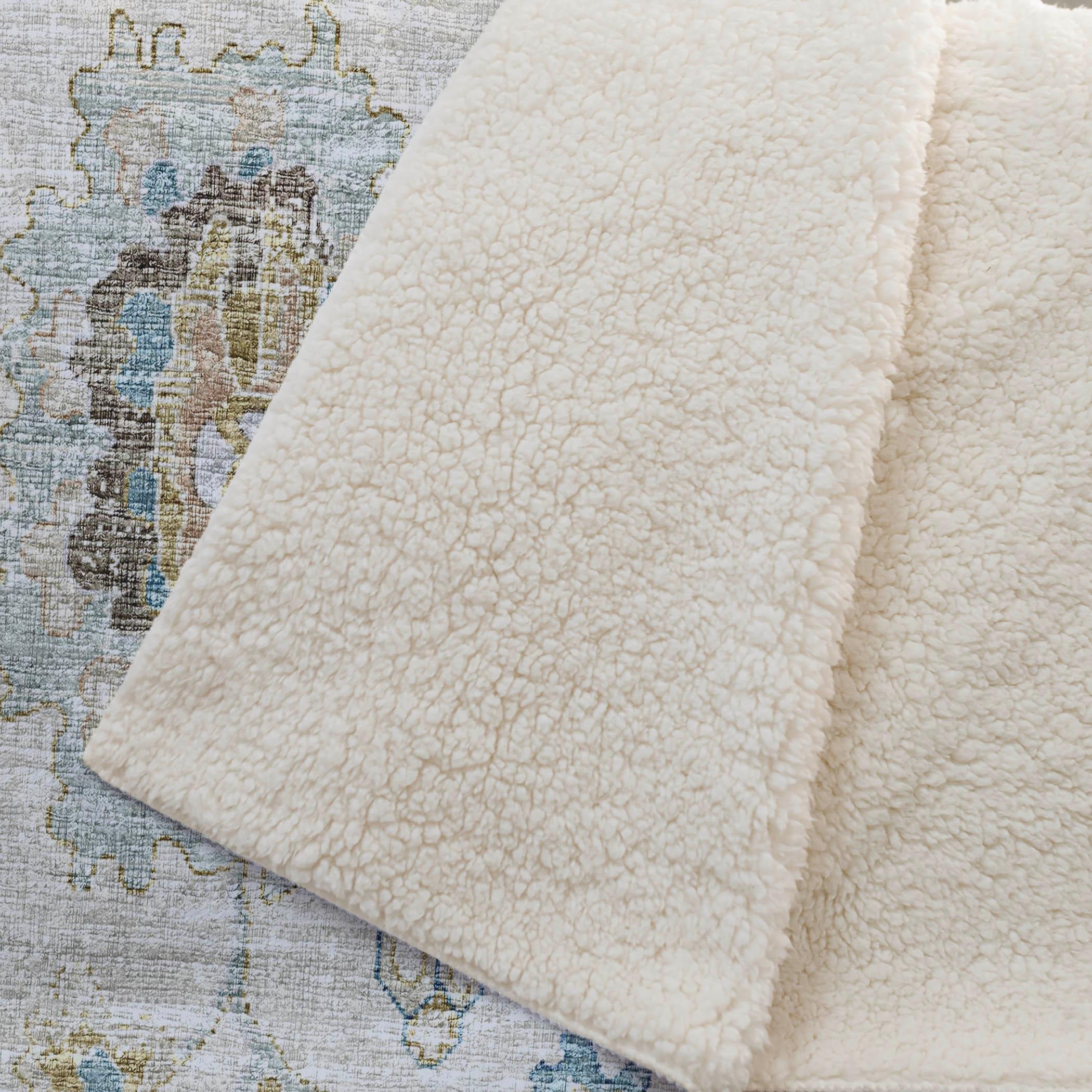 Dalyn Sherpa Blue Polyester Throw