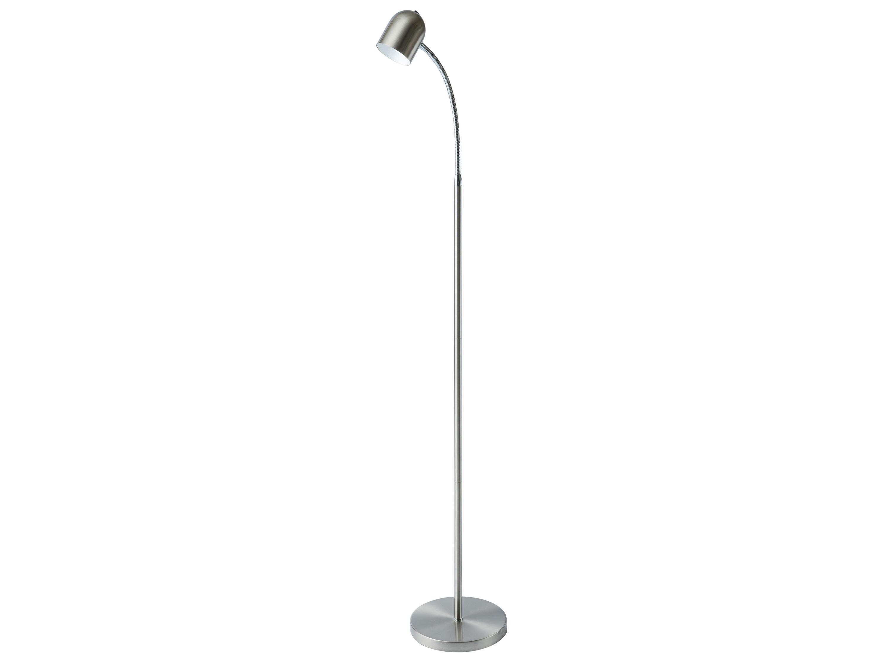 Dainolite Satin Chrome Polished Silver Floor Lamp