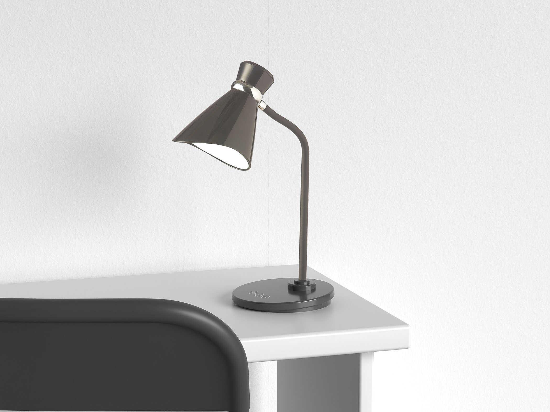 Dainolite Black Silver Desk Lamp