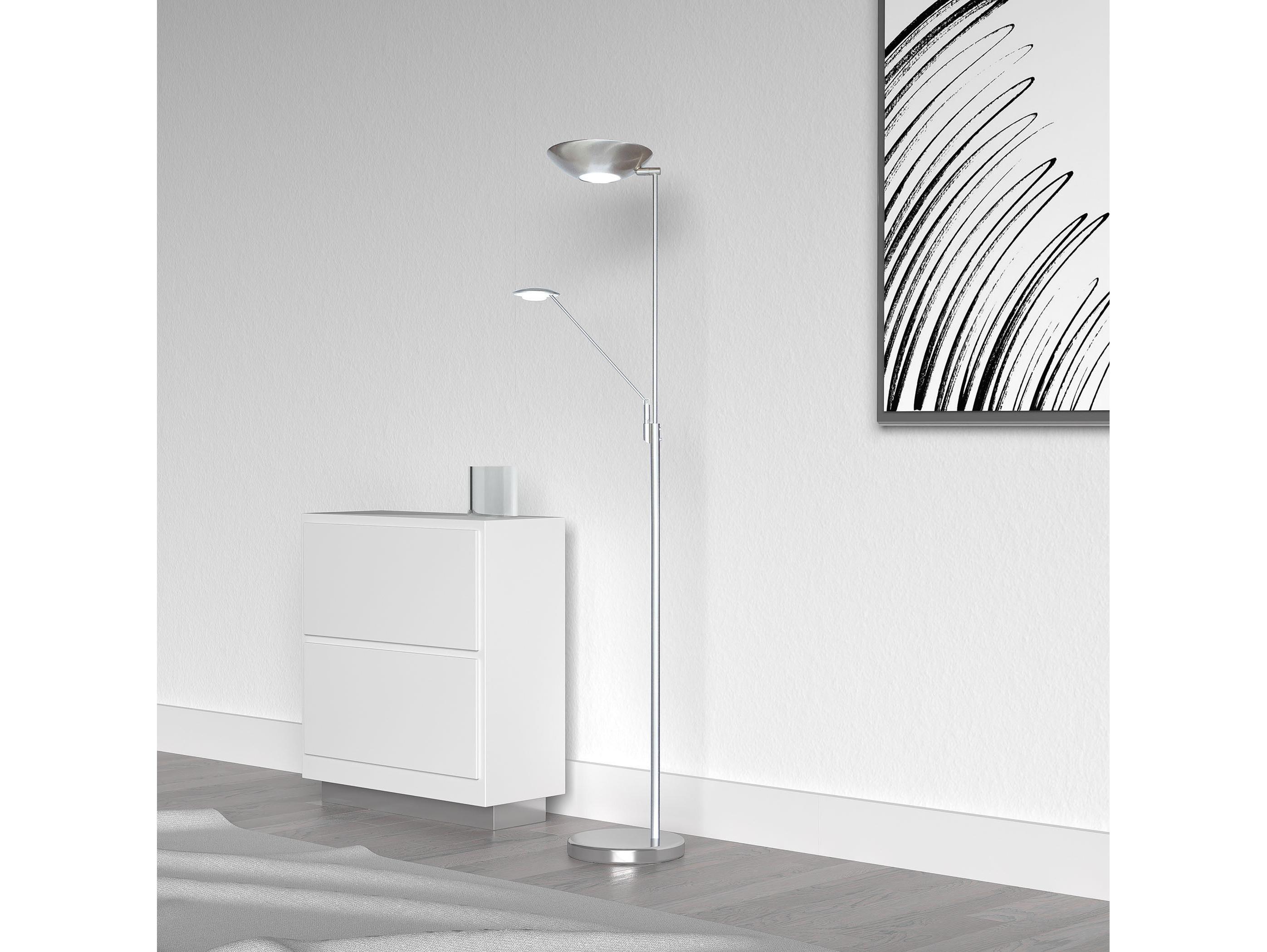 Dainolite Mother And Son Satin Chrome Polished Floor Lamp