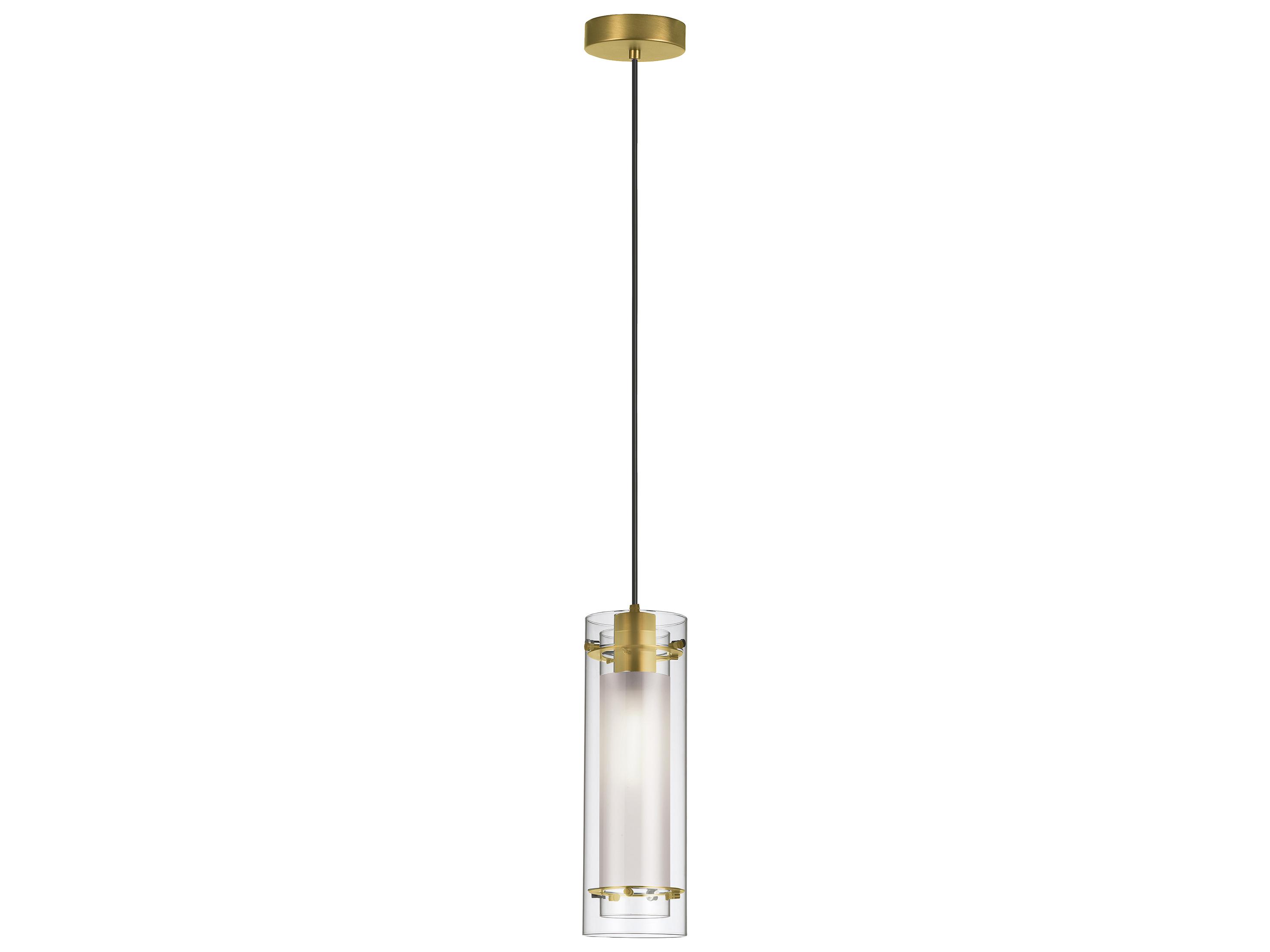 Dainolite Pasha 1-Light Aged Brass Cylinder Mini Pendant