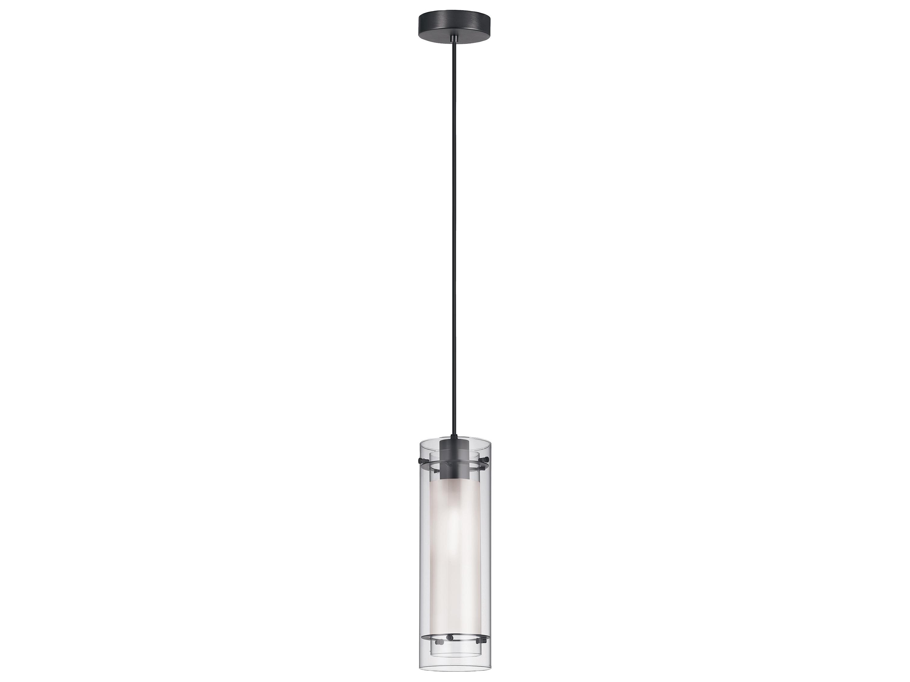 Dainolite Pasha 1-Light Matte Black Cylinder Mini Pendant