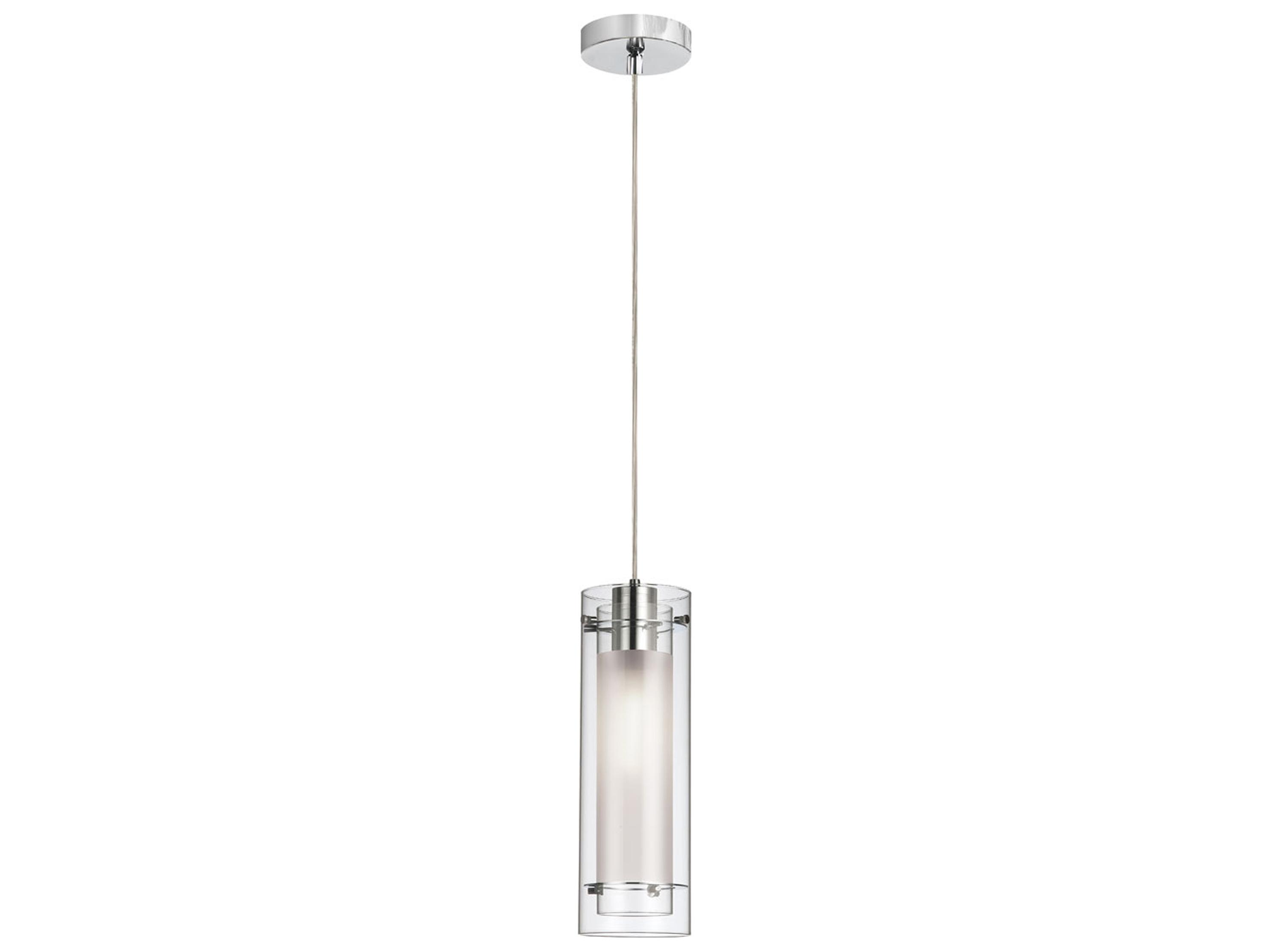 Dainolite Pasha 1-Light Polished Chrome Cylinder Mini Pendant