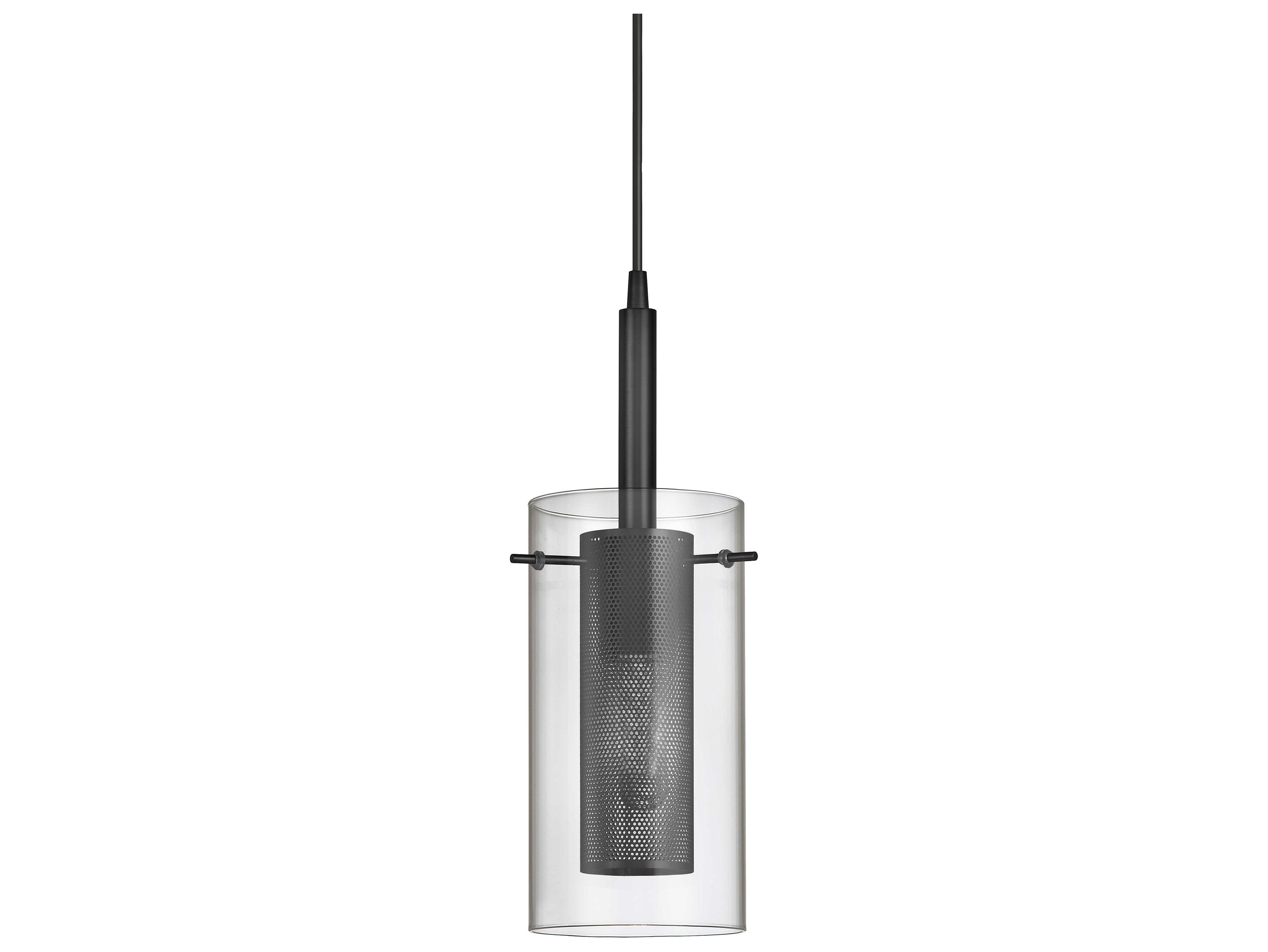 Dainolite Percy 1-Light Matte Black Cylinder Mini Pendant