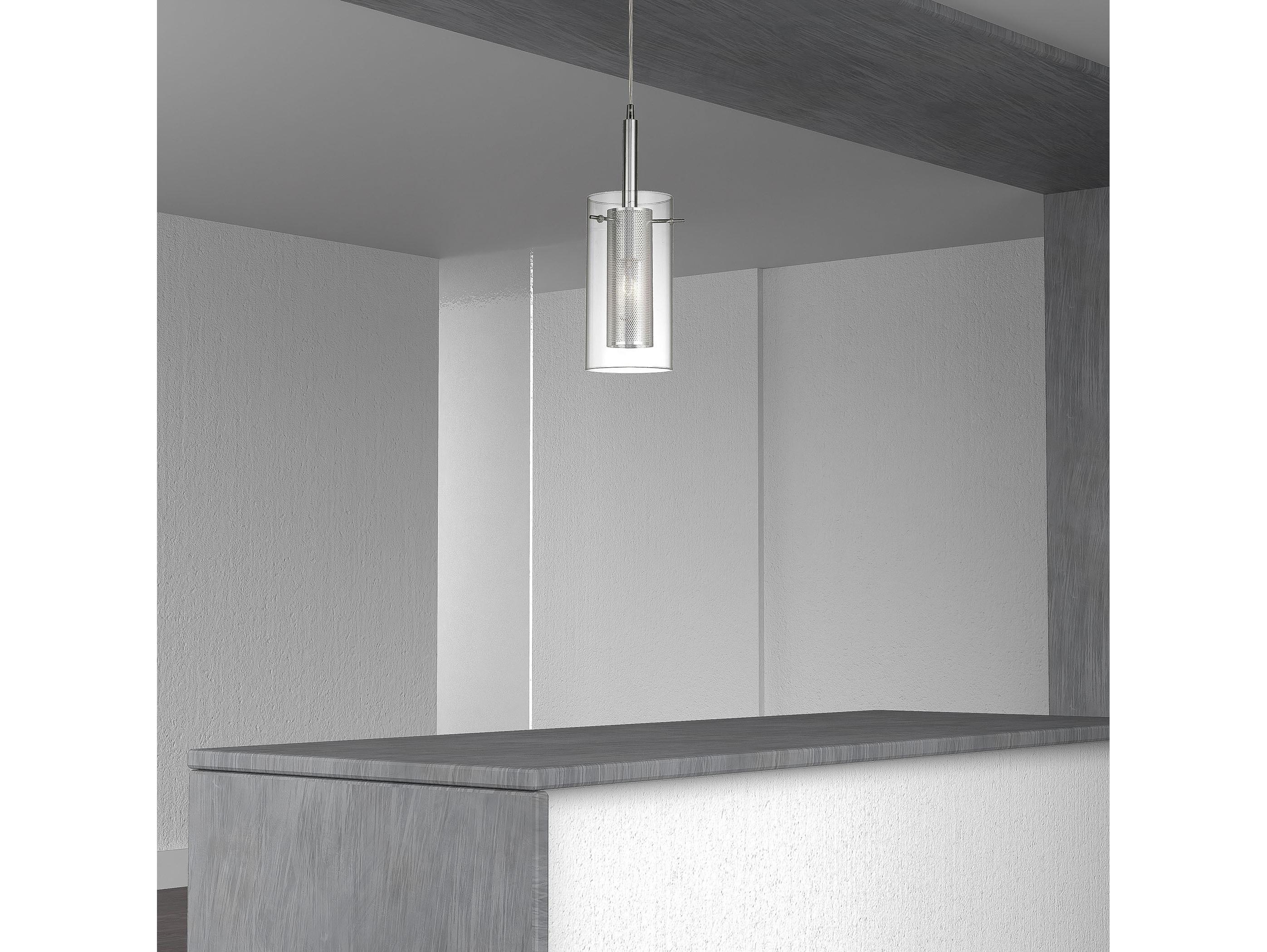 Dainolite Percy 1-Light Polished Chrome Cylinder Mini Pendant
