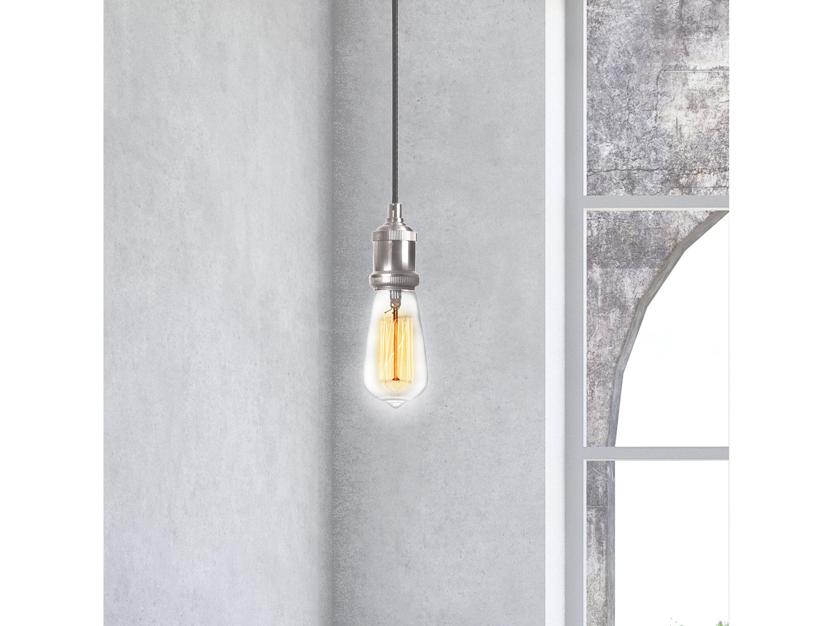 Dainolite Vintage 1-Light Satin Chrome Mini Pendant
