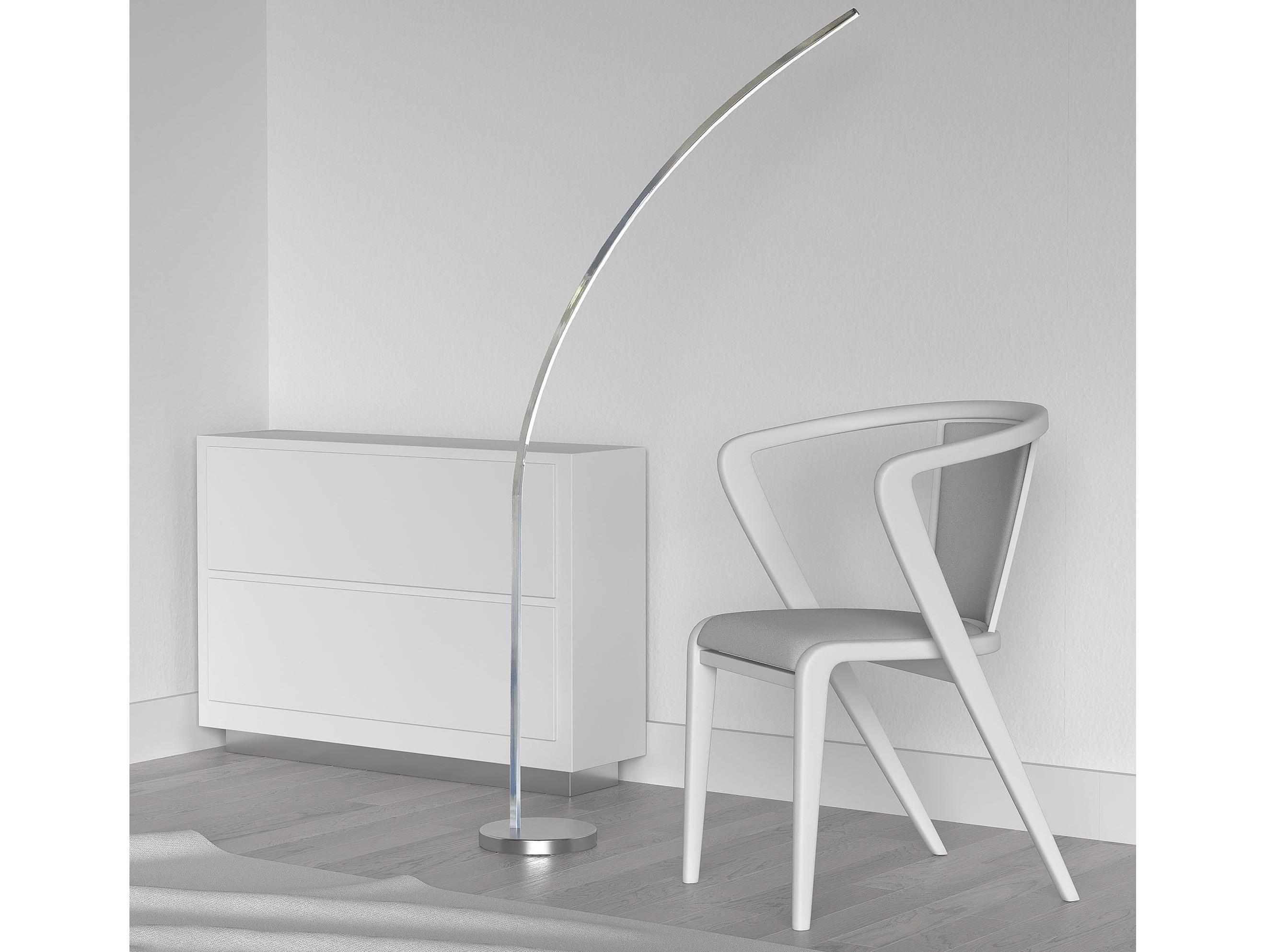 Dainolite Gentle Bend Polished Chrome Floor Lamp