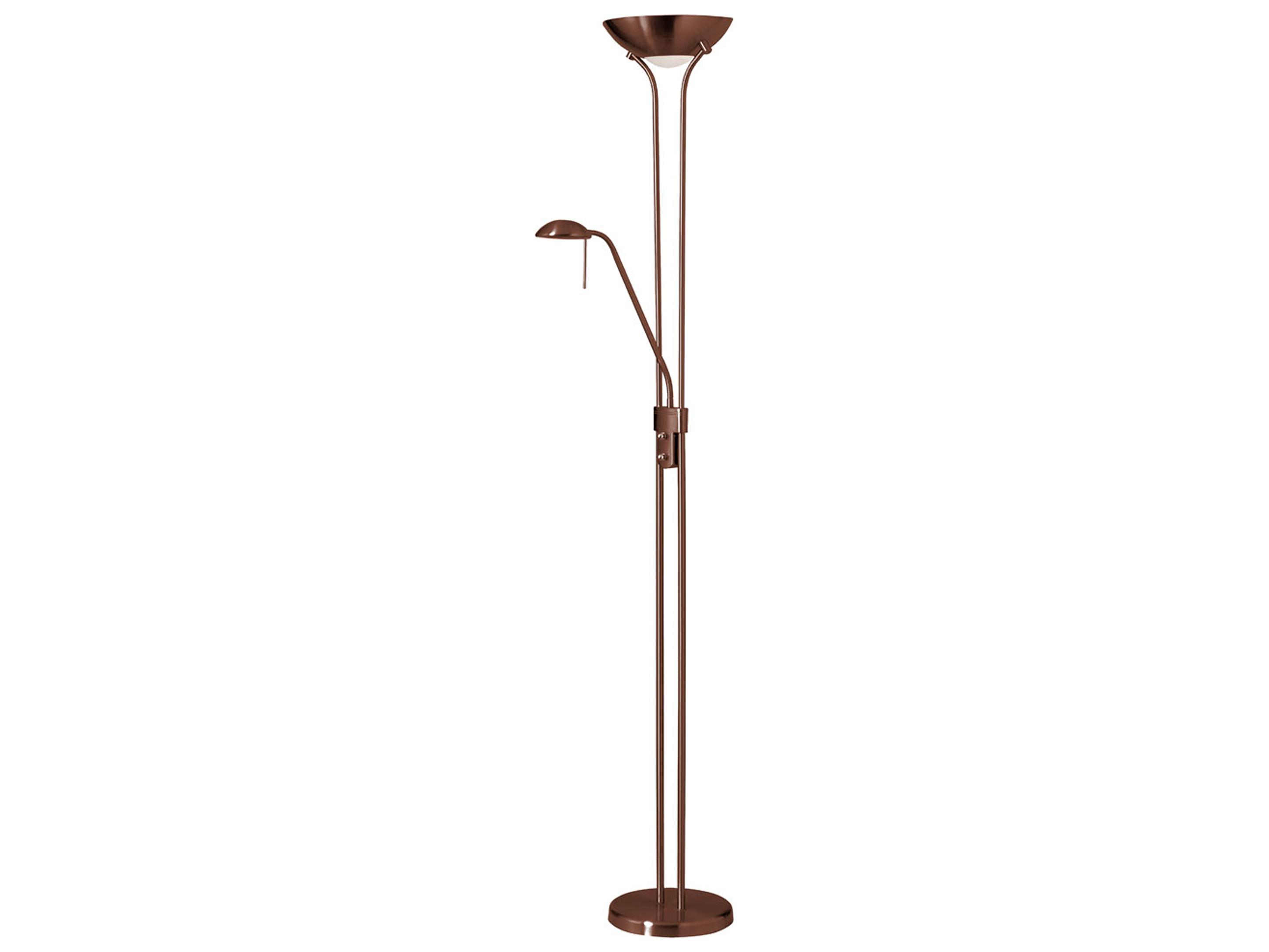 Dainolite Mother And Son Oil Brushed Bronze White Glass Floor Lamp