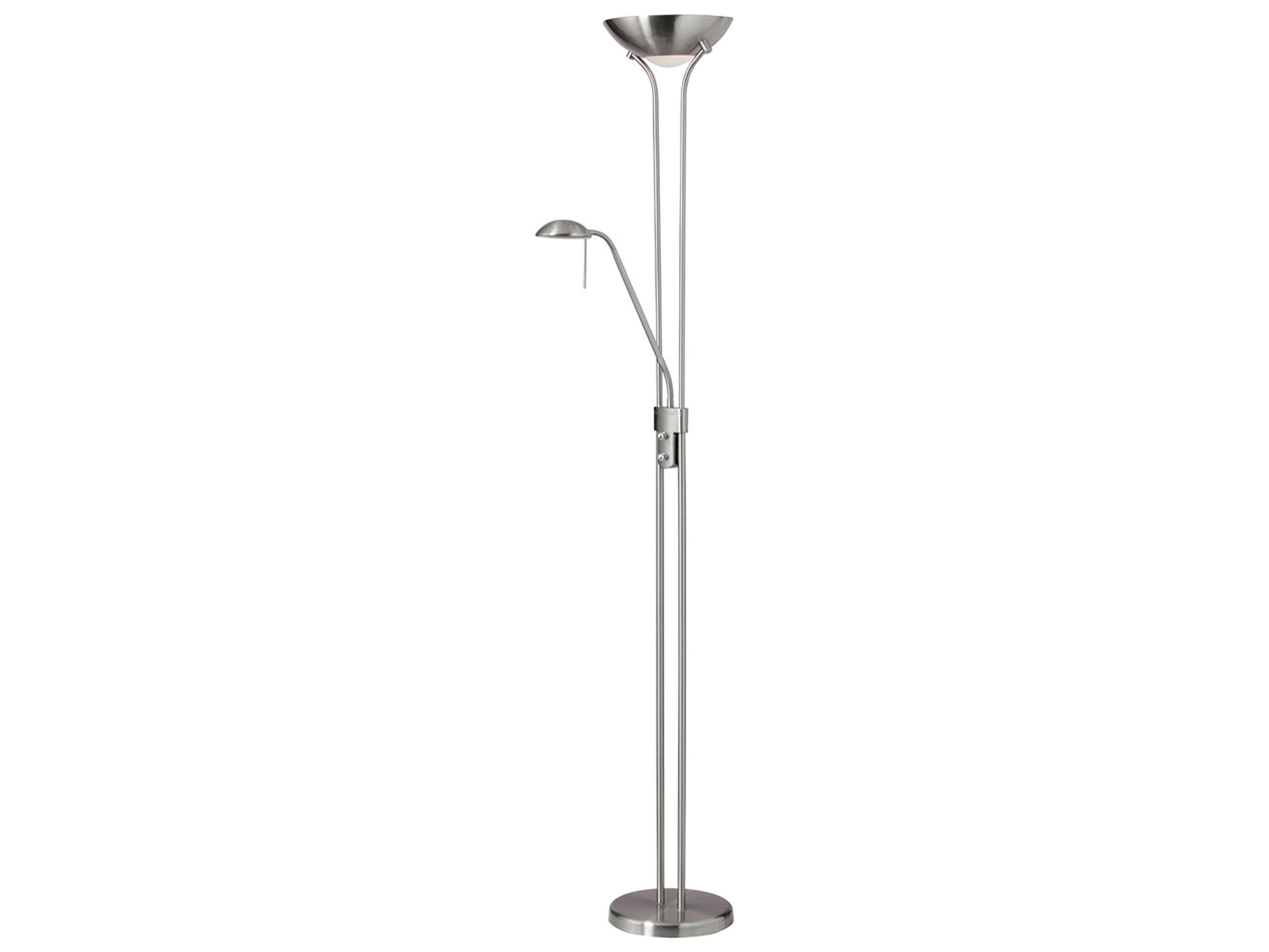 Dainolite Mother And Son Satin Chrome White Glass Floor Lamp