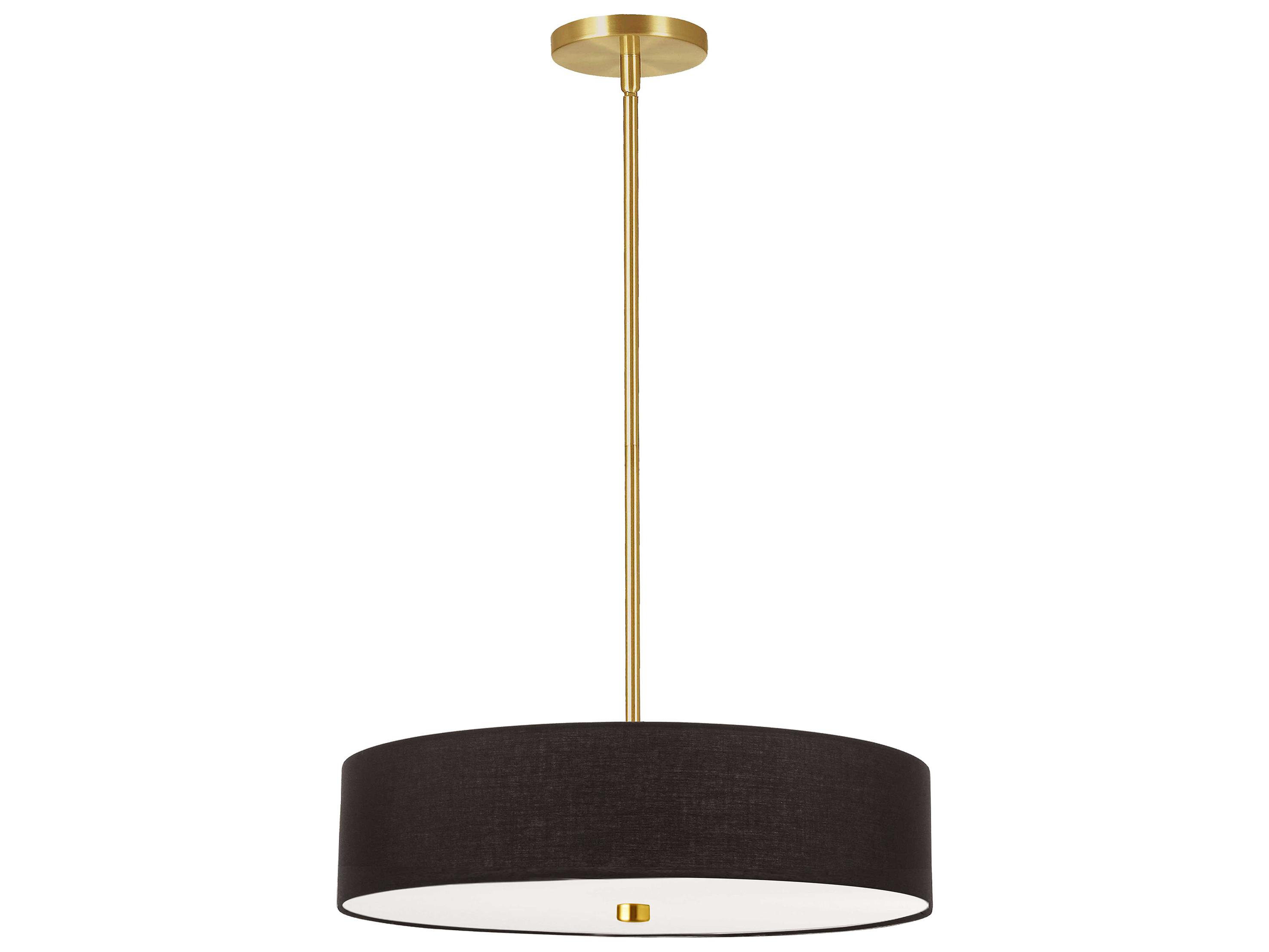 Dainolite Everly 4-Light Black Aged Brass Drum Pendant