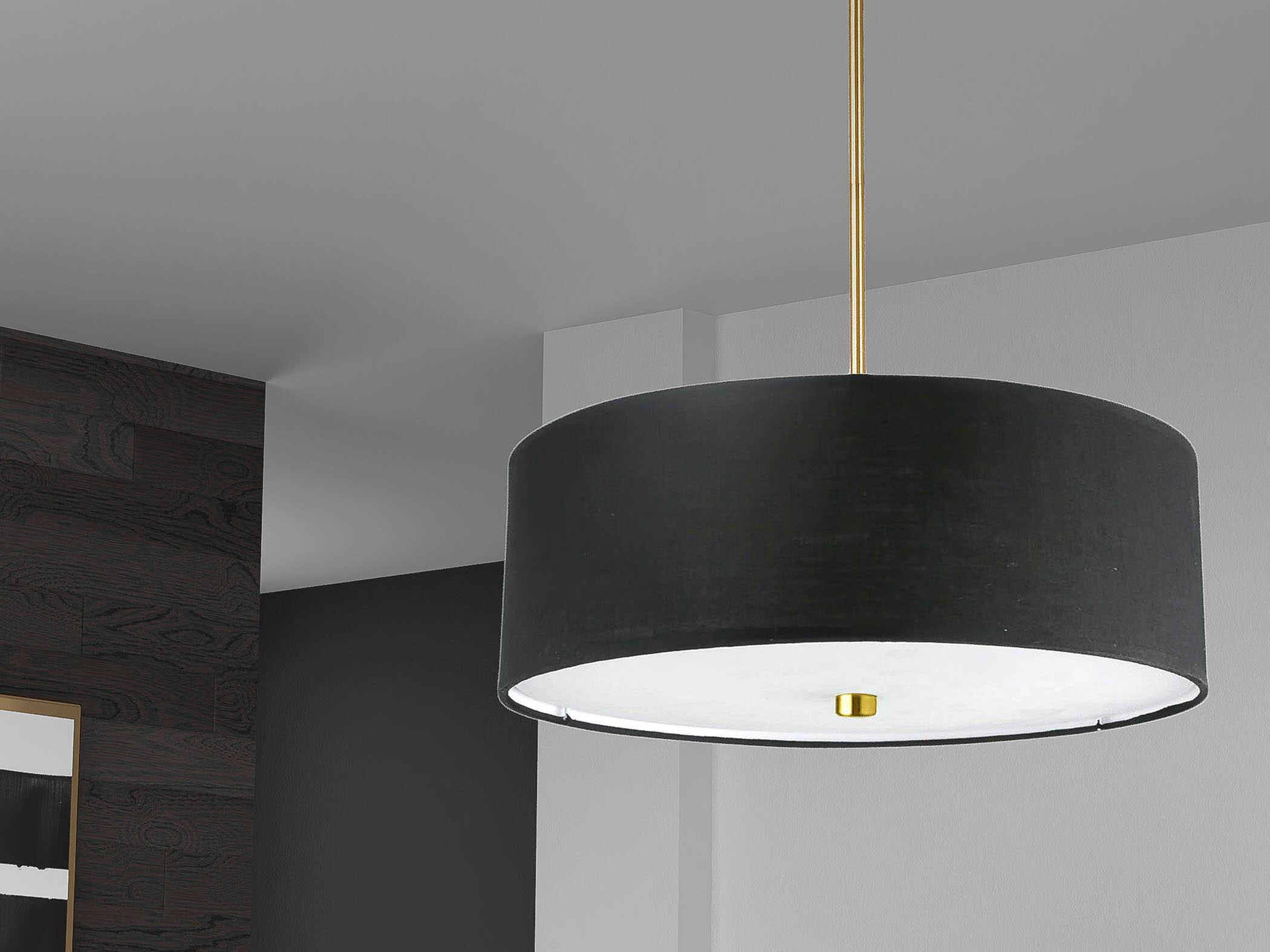 Dainolite Everly 4-Light Black Aged Brass Drum Pendant
