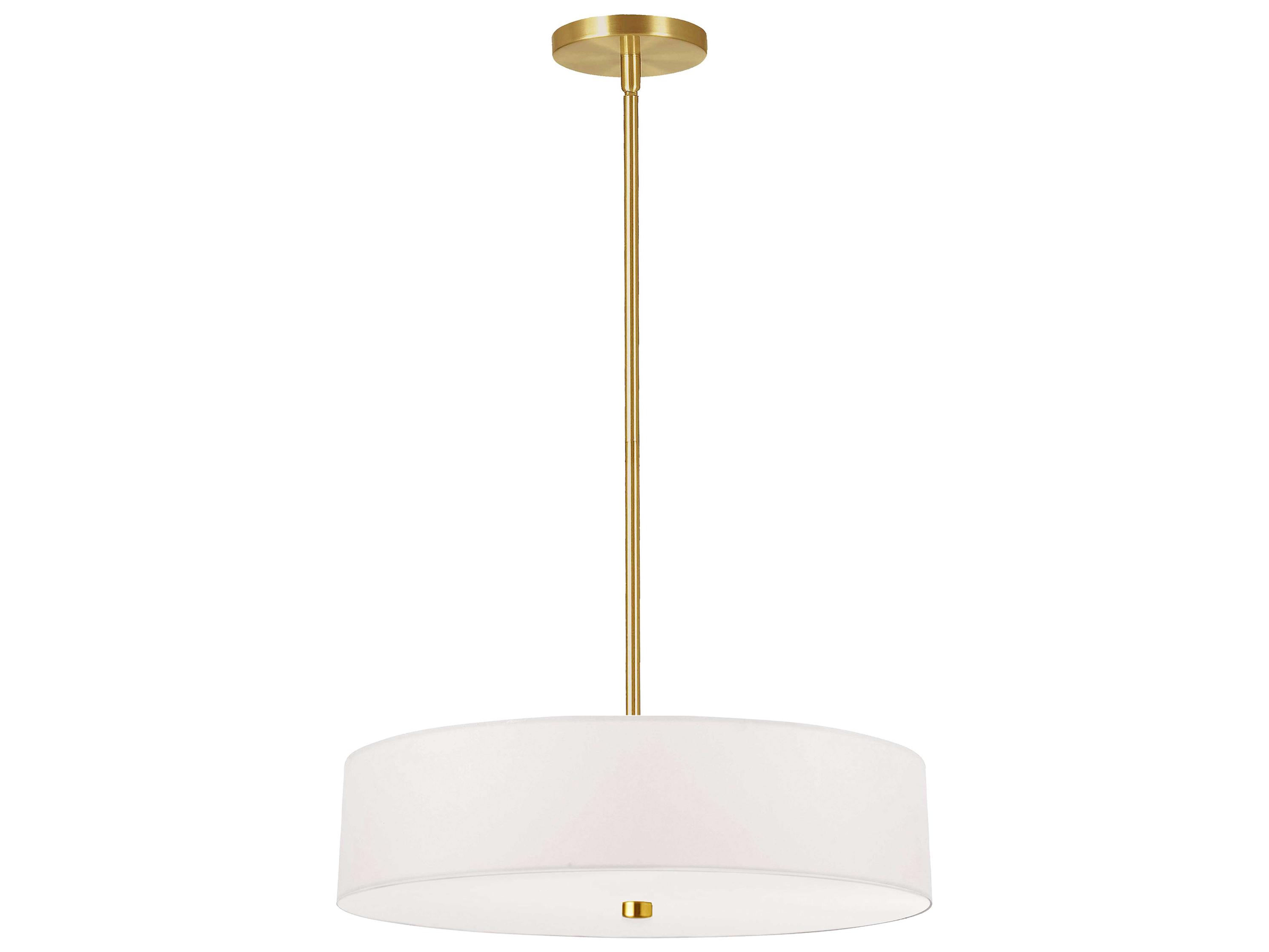 Dainolite Everly 4-Light White Aged Brass Drum Pendant